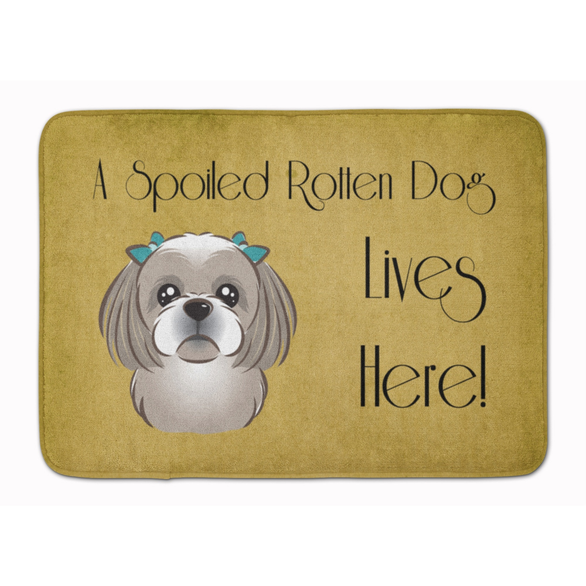 &quotCaroline's Treasures Gray Silver Shih Tzu Spoiled Dog, 19"" x 27"", Multicolor"