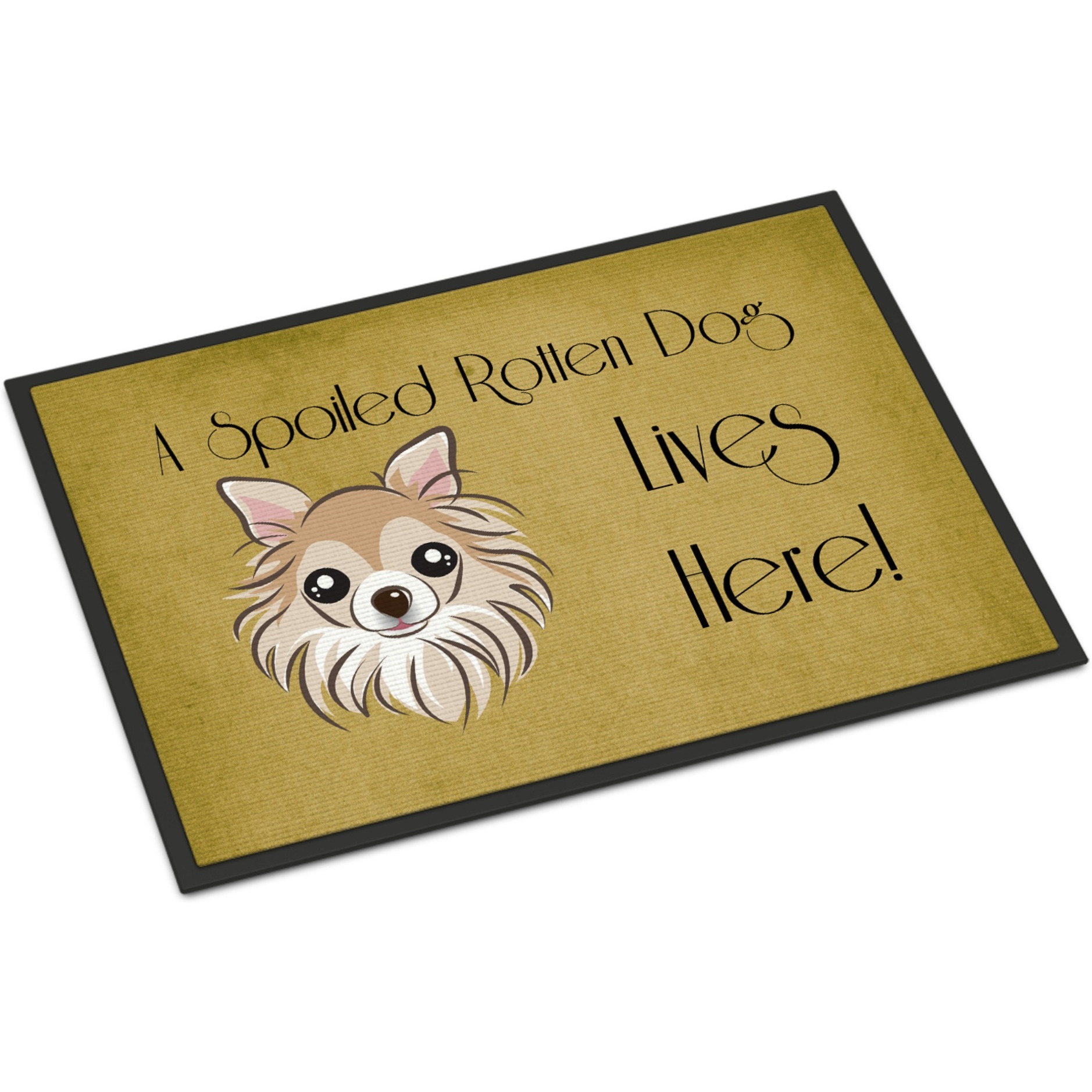 &quotCaroline's Treasures BB1499MAT Chihuahua Spoiled Dog Lives Here Indoor or Outdoor Mat, 18 x 27"", Multicolor"