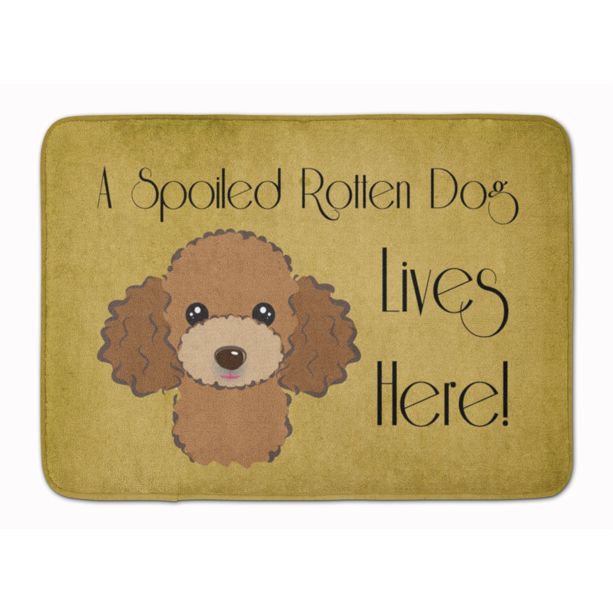 &quotCaroline's Treasures Chocolate Brown Poodle Spoiled Dog Floor Mat, 19"" x 27"", Multicolor"
