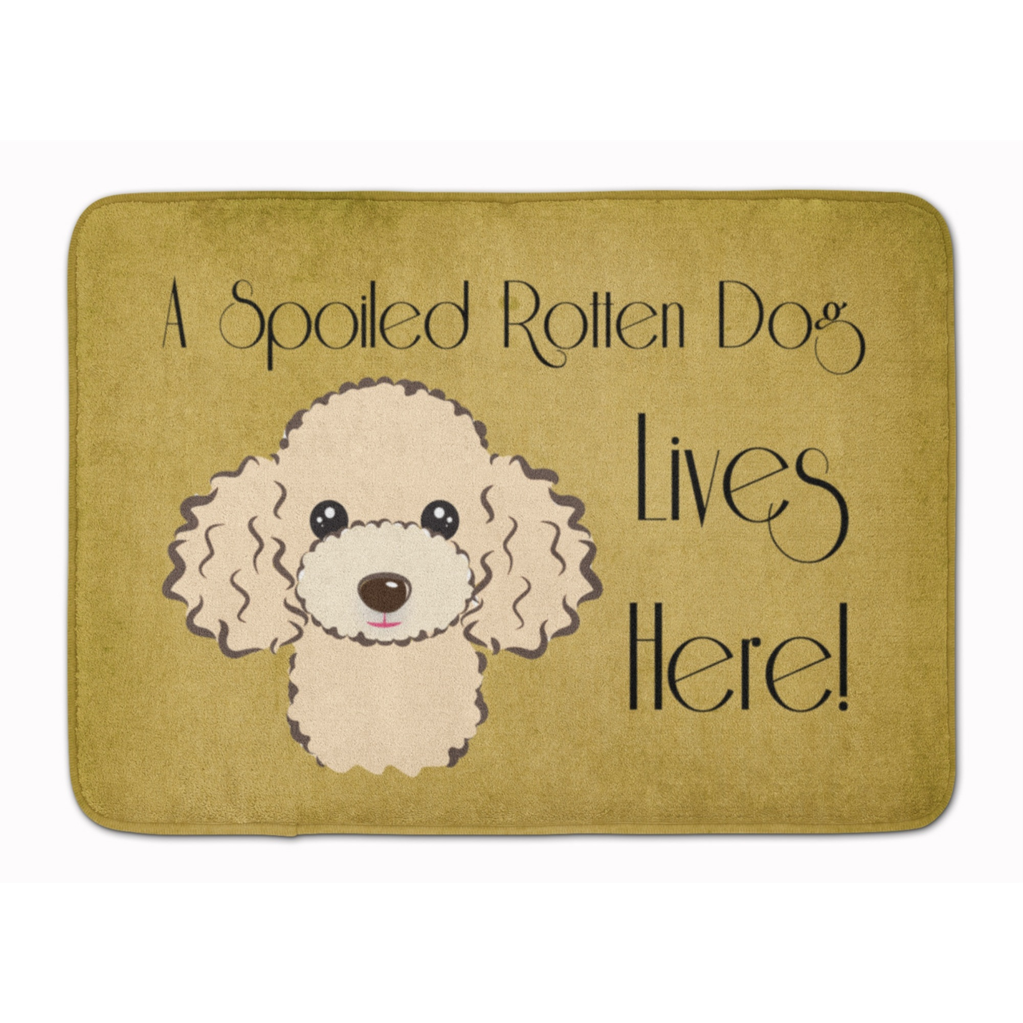 &quotCaroline's Treasures Buff Poodle Spoiled Dog Lives Here Floor Mat, 19"" x 27"", Multicolor"