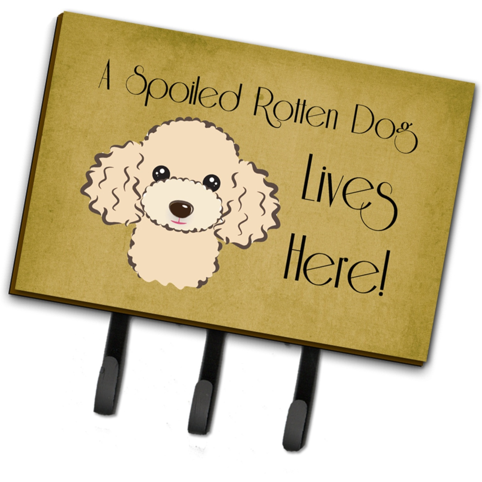 &quotCaroline's Treasures BB1506TH68 Buff Poodle Spoiled Dog Lives Here Leash or Key Holder, Large, Multicolor"
