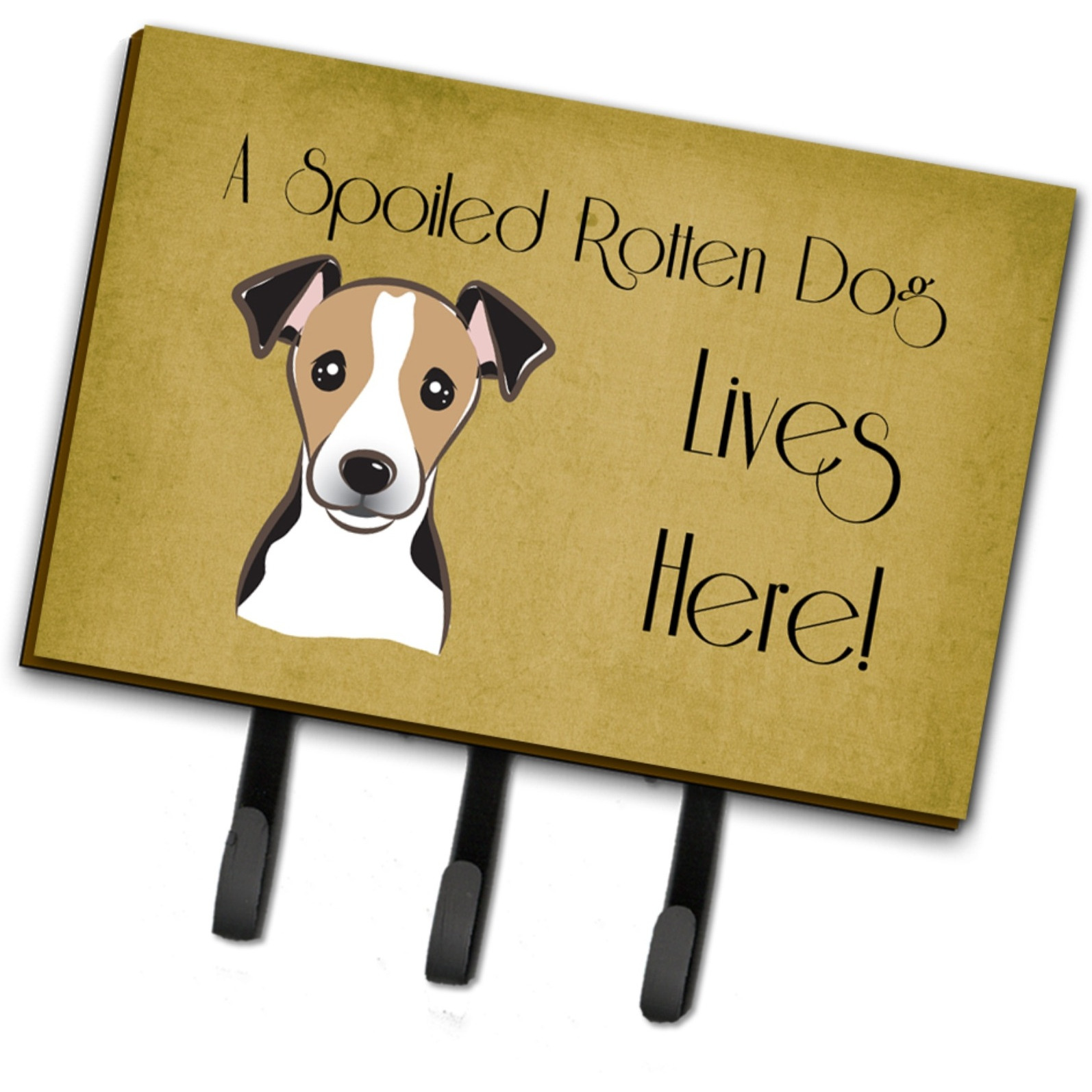 &quotCaroline's Treasures BB1509TH68 Jack Russell Terrier Spoiled Dog Lives Here Leash or Key Holder, Large, Multicolor"