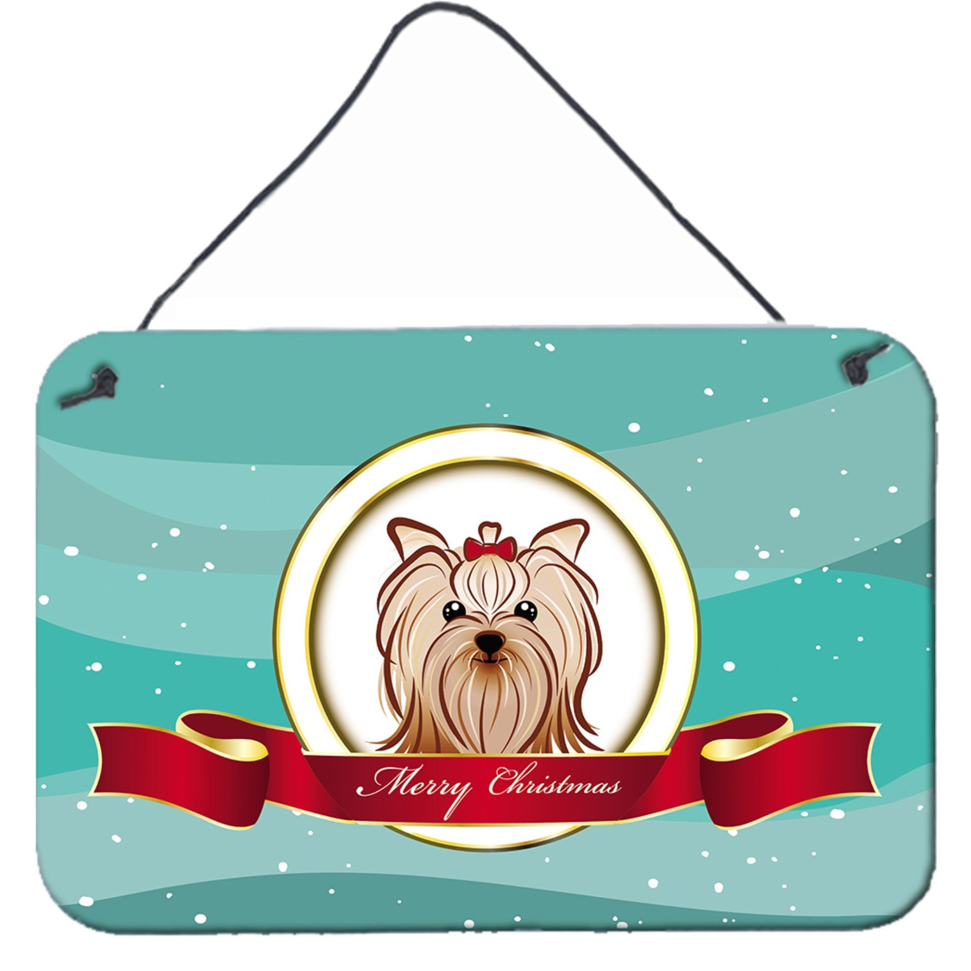 &quotCaroline's Treasures Yorkie Yorkshire Terrier Merry Christmas Wall or Door Hanging Prints BB1514DS812, 8HX12W"