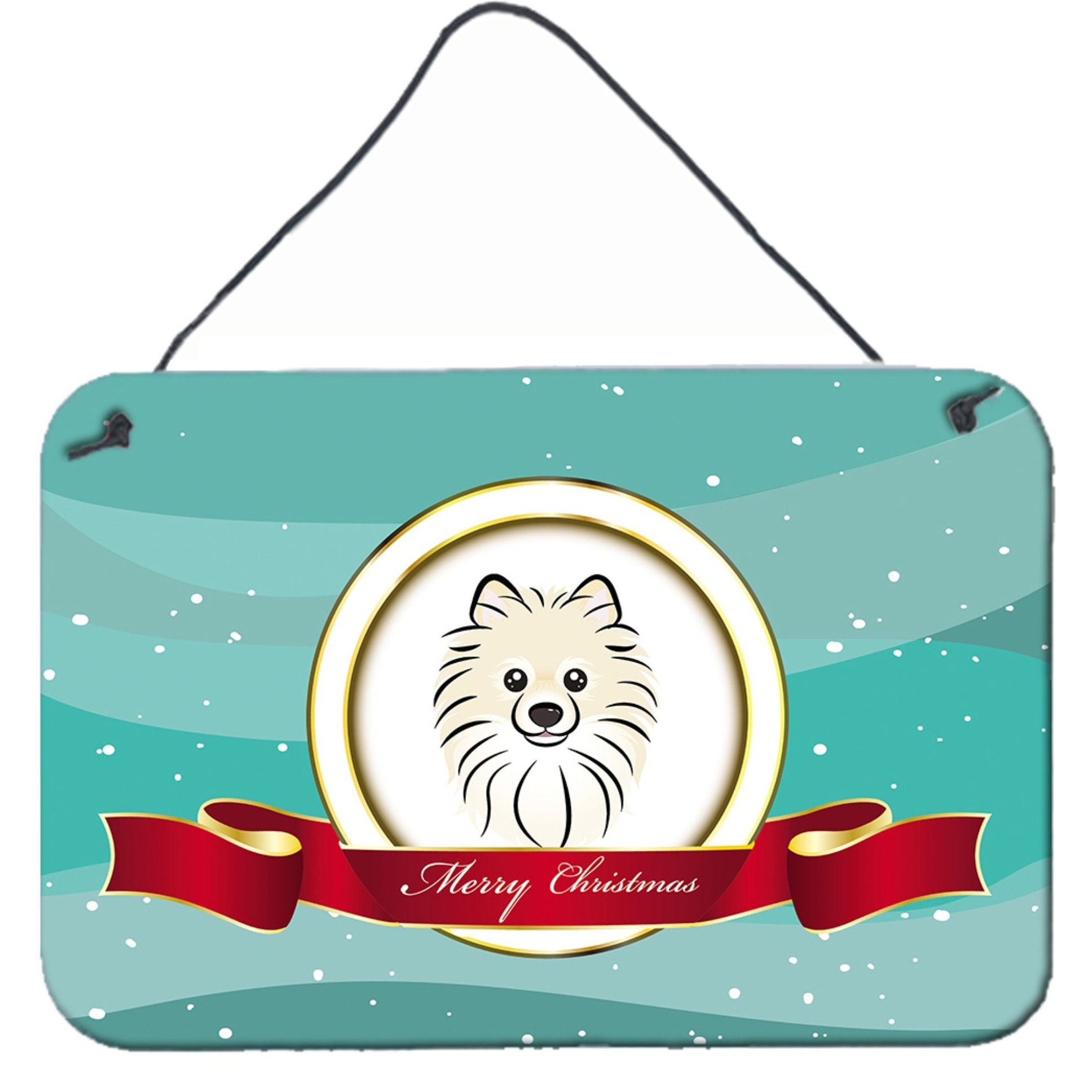 &quotCaroline's Treasures Pomeranian Merry Christmas Wall or Door Hanging Prints BB1517DS812, 8HX12W"