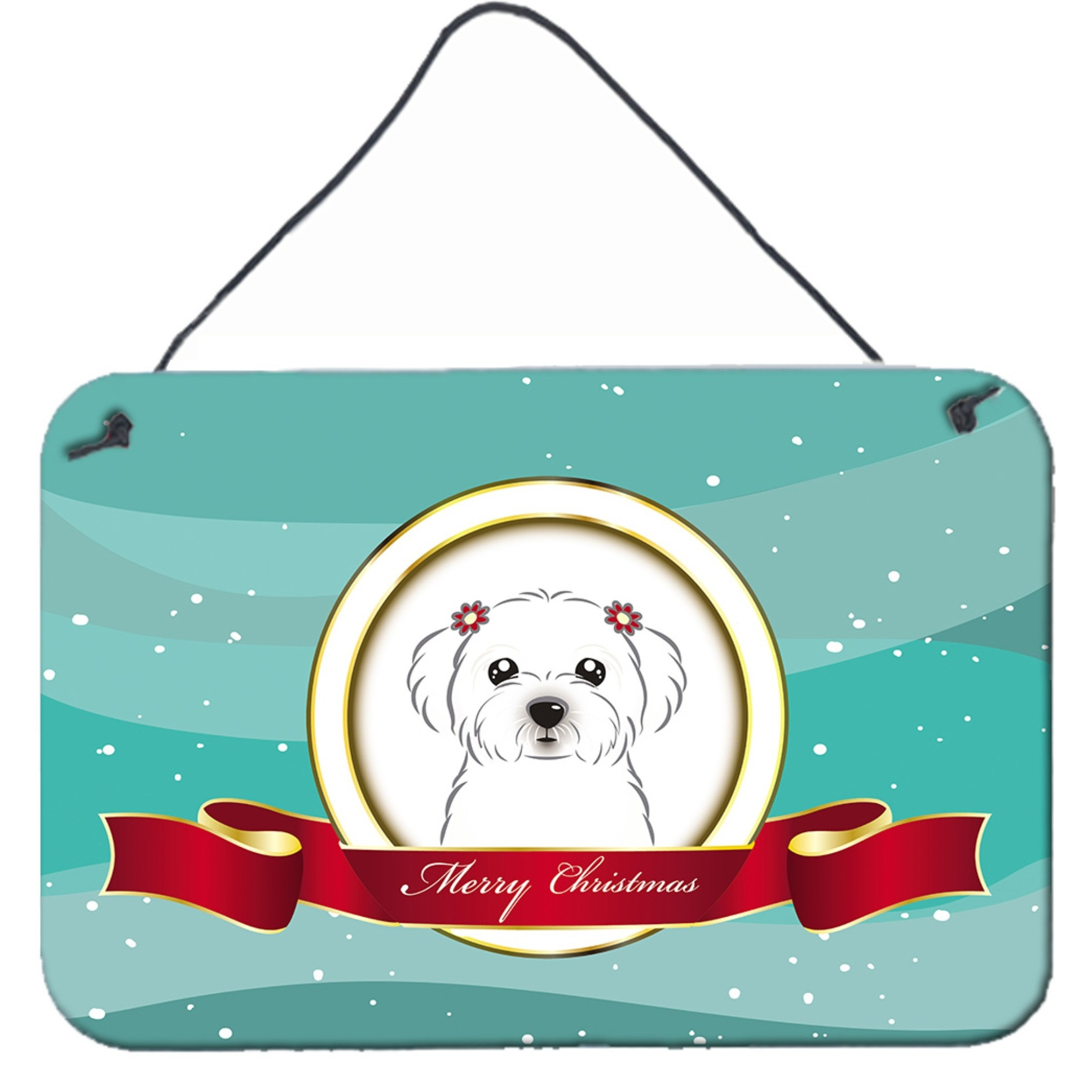 &quotCaroline's Treasures Maltese Merry Christmas Wall or Door Hanging Prints BB1518DS812, 8HX12W"