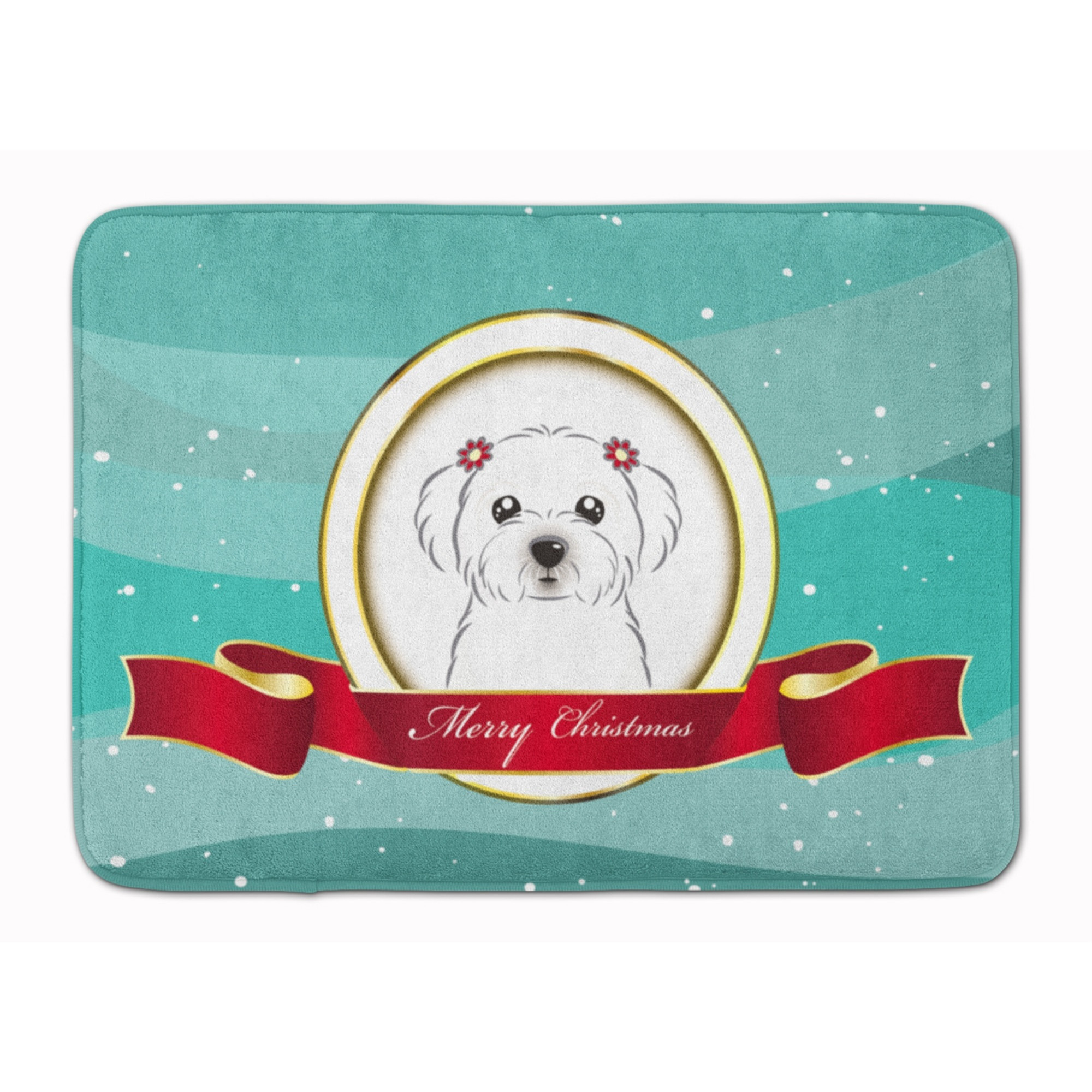 &quotCaroline's Treasures Maltese Merry Christmas Floor Mat, 19"" x 27"", Multicolor"