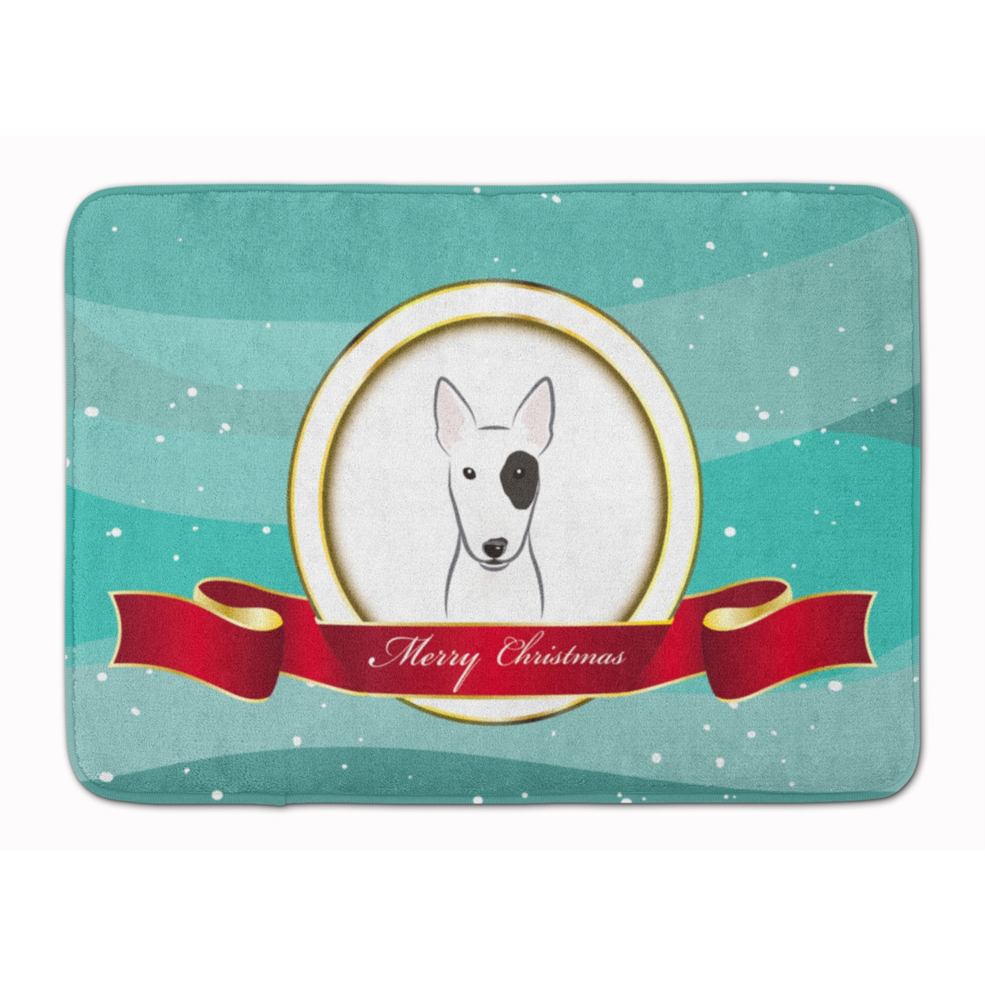 &quotCaroline's Treasures Bull Terrier Merry Christmas Floor Mat, 19"" x 27"", Multicolor"