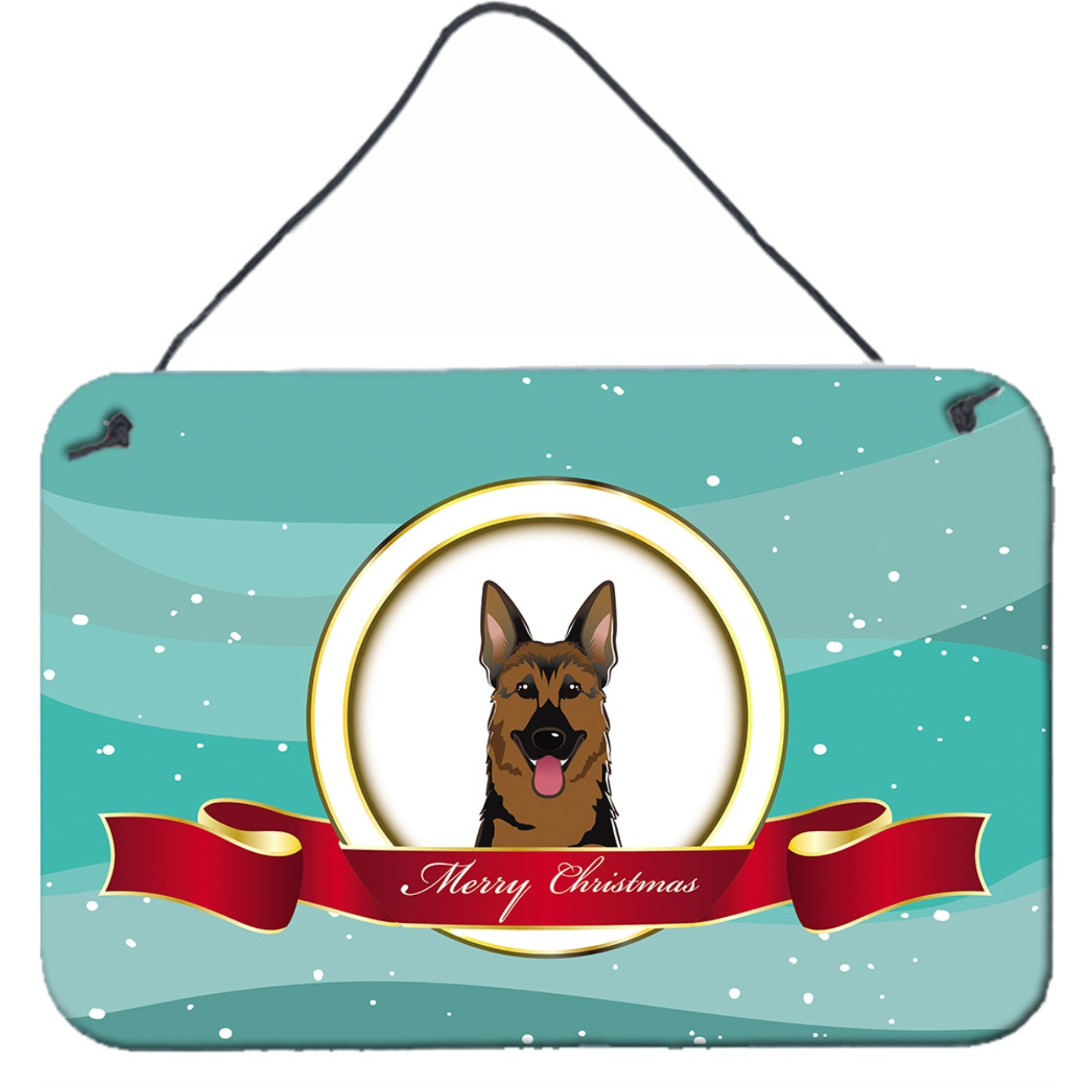 &quotCaroline's Treasures German Shepherd Merry Christmas Wall or Door Hanging Prints BB1521DS812, 8HX12W, Multicolor"