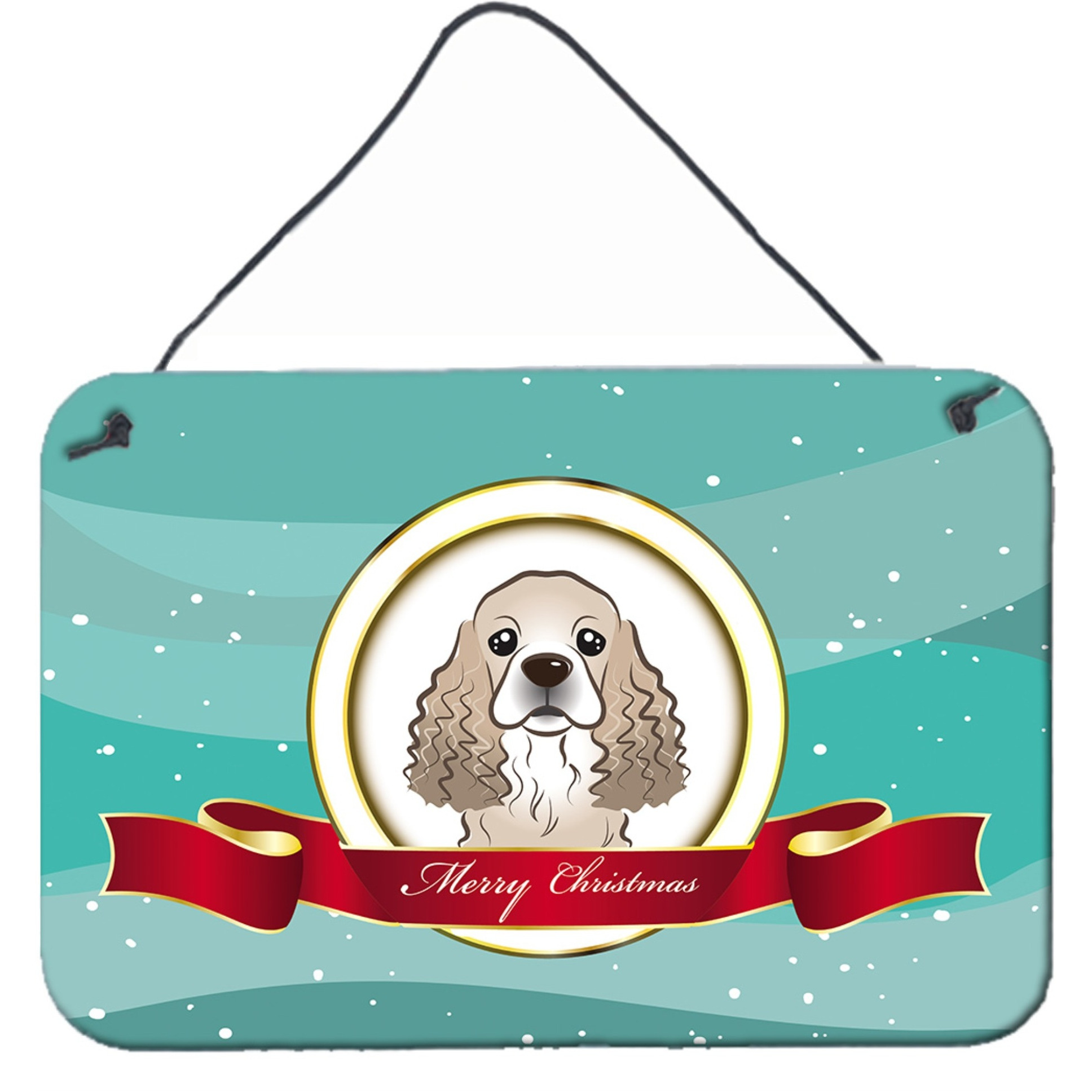 &quotCaroline's Treasures Cocker Spaniel Merry Christmas Wall or Door Hanging Prints BB1526DS812, 8HX12W"