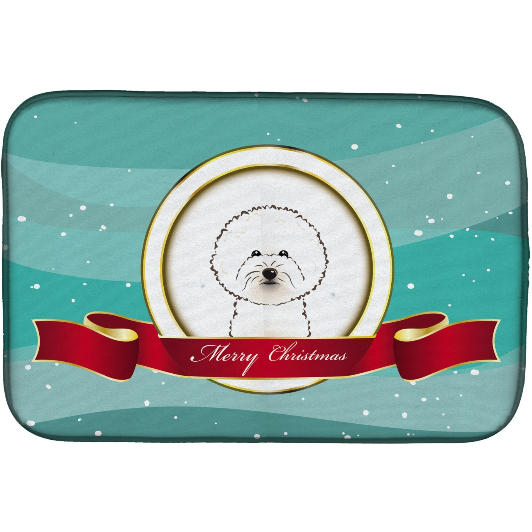 &quotCaroline's Treasures BB1527DDM Dish Drying Mat, 14"" x 21"", Merry Christmas"
