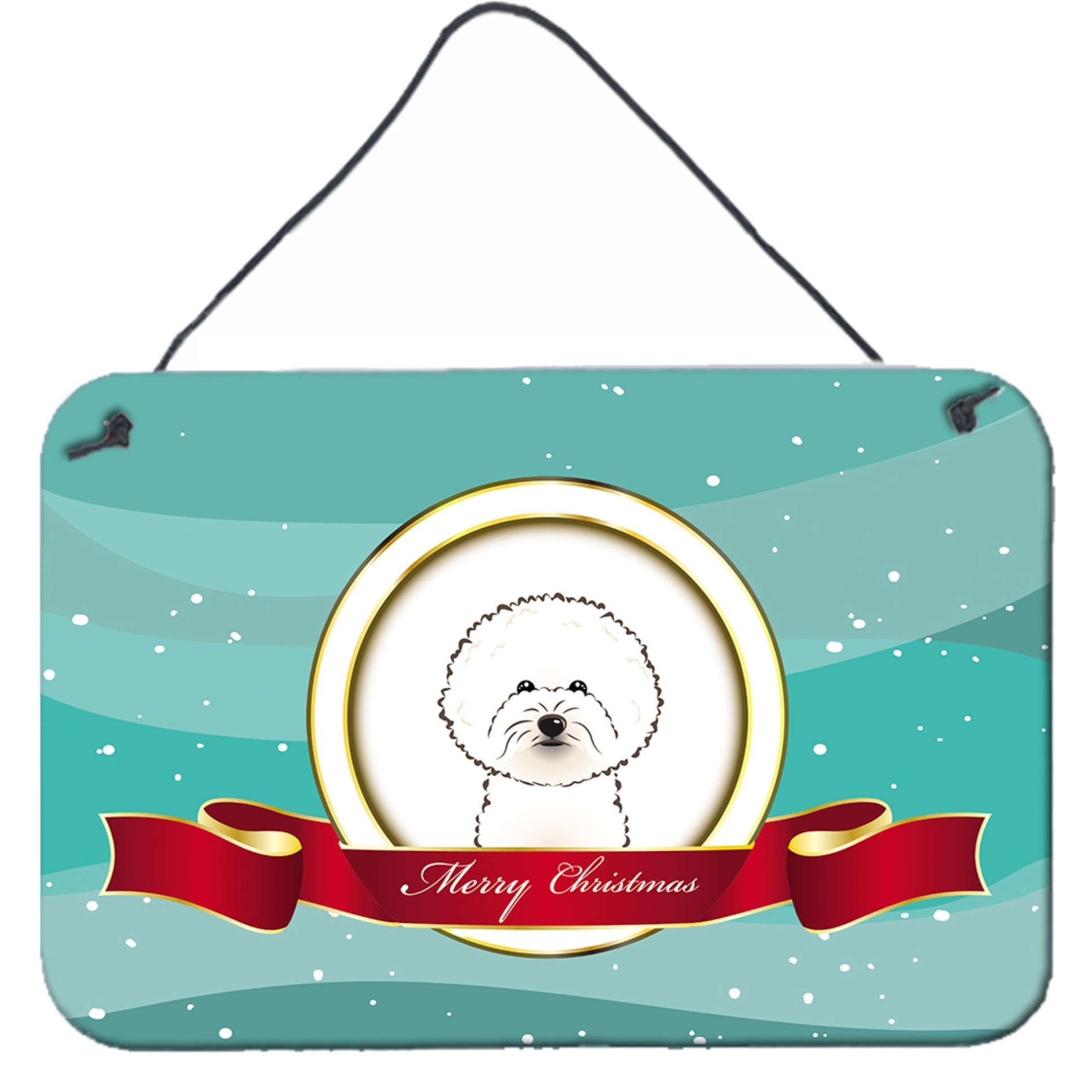 &quotCaroline's Treasures Bichon Frise Merry Christmas Wall or Door Hanging Prints BB1527DS812, 8HX12W"