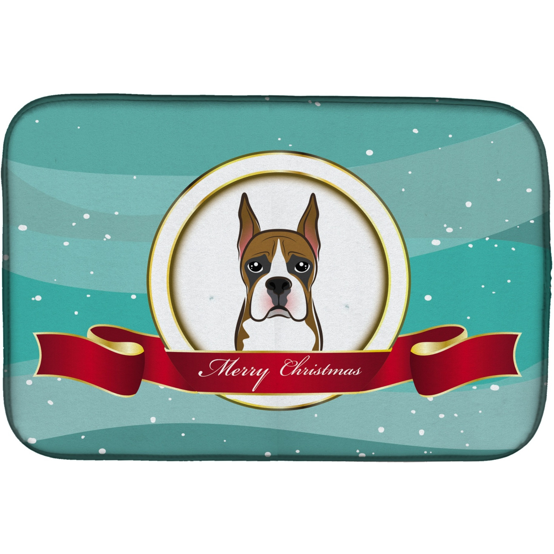 &quotCaroline's Treasures Boxer Merry Christmas Dish Drying Mat, 14 x 21"