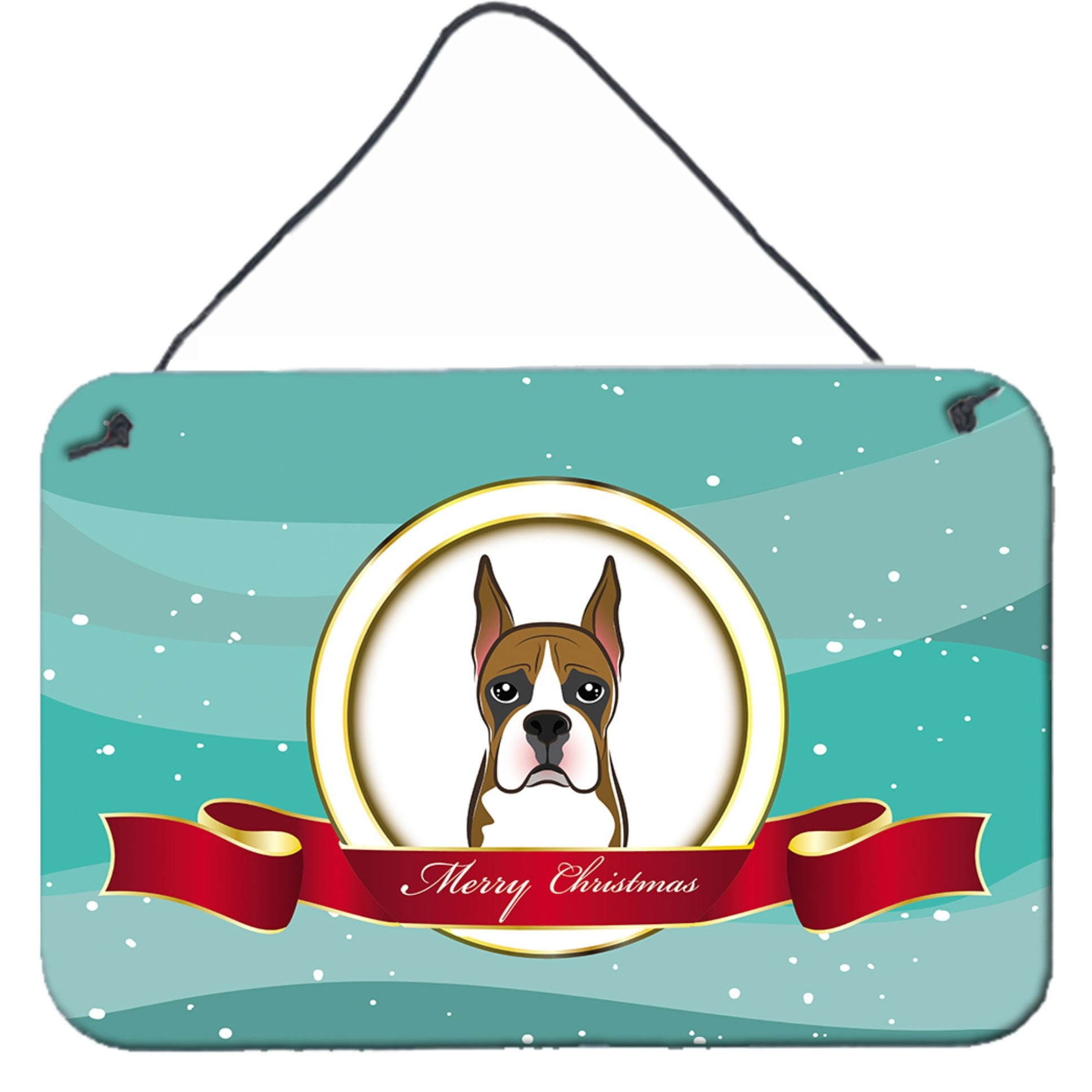 &quotCaroline's Treasures Boxer Merry Christmas Wall or Door Hanging Prints BB1533DS812, 8HX12W"