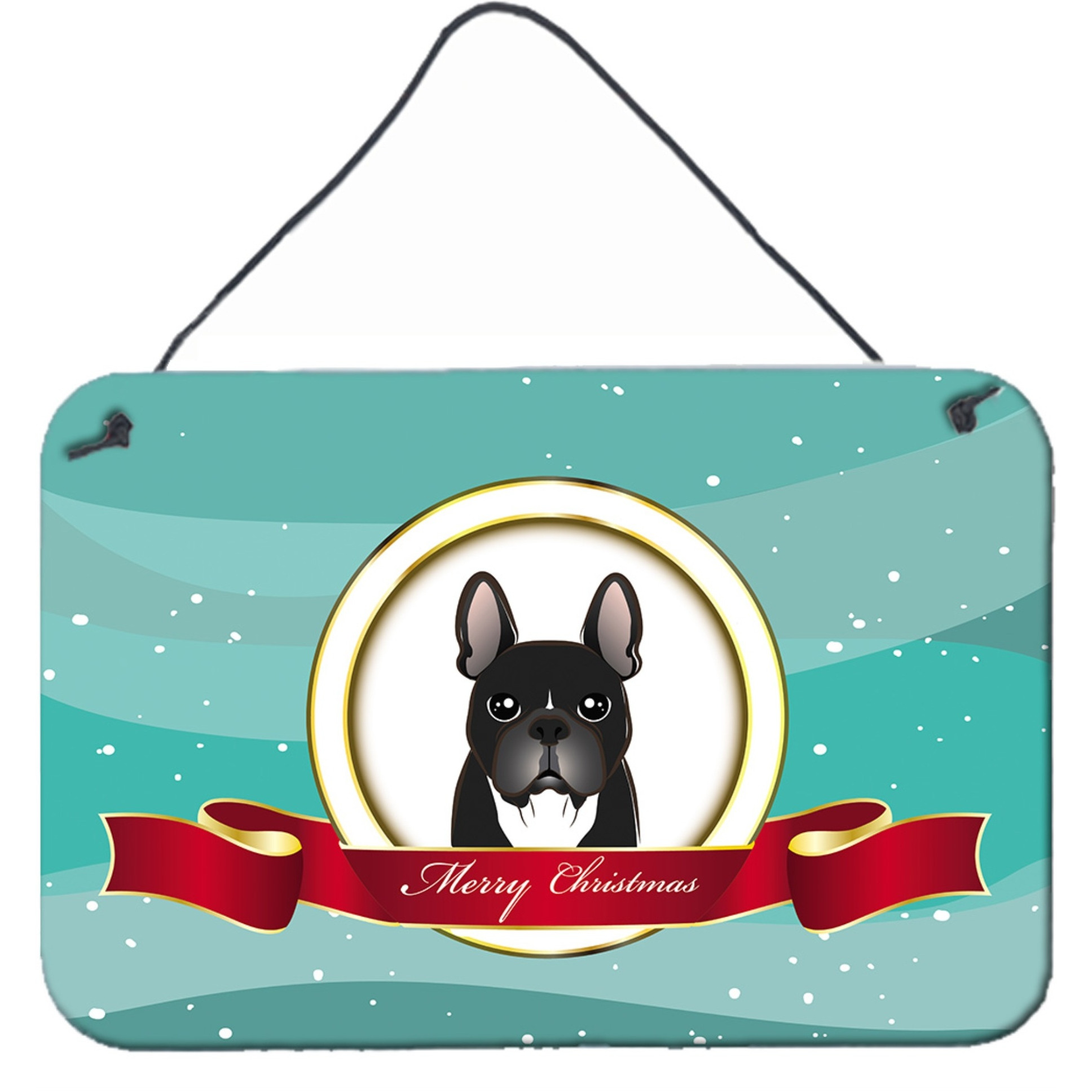 &quotCaroline's Treasures French Bulldog Merry Christmas Wall or Door Hanging Prints BB1537DS812, 8HX12W, Multicolor"
