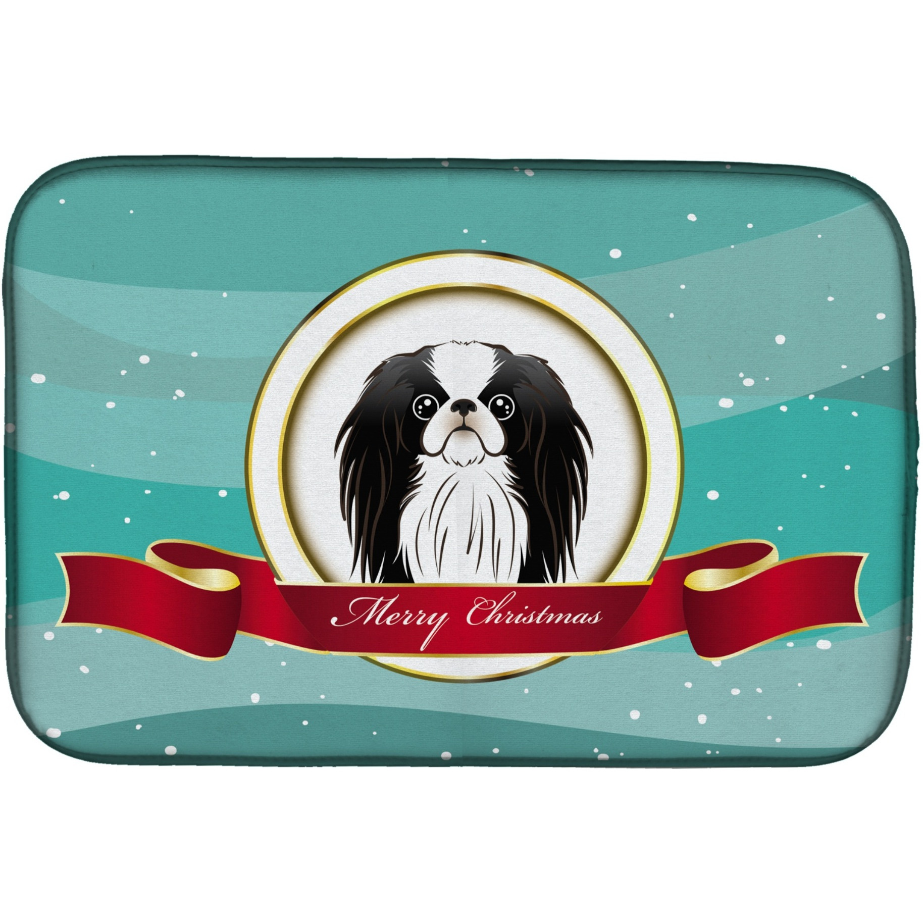 &quotCaroline's Treasures Japanese Chin Merry Christmas Dish Drying Mat, 14"" x 21"""