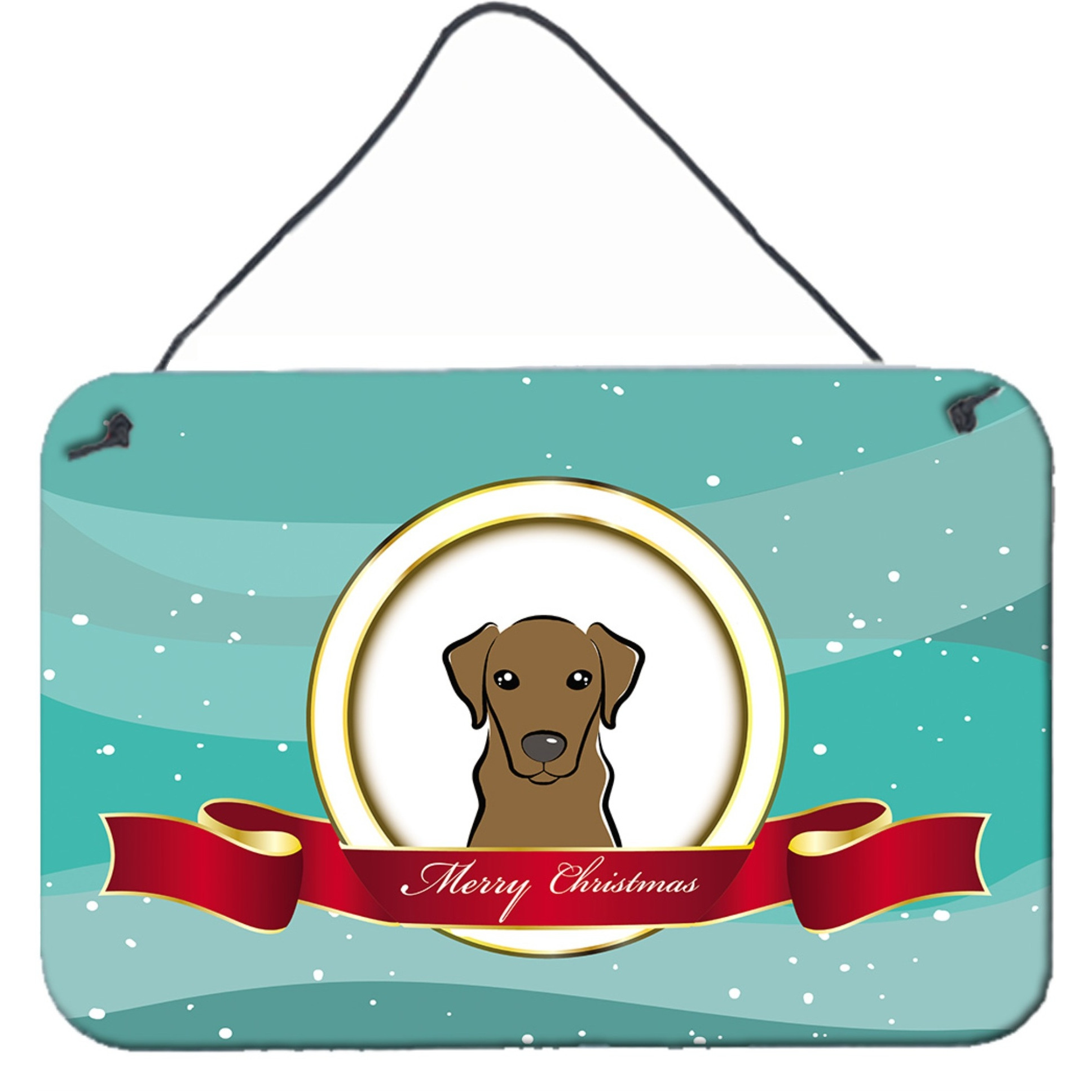 &quotCaroline's Treasures Chocolate Labrador Merry Christmas Wall or Door Hanging Prints BB1544DS812, 8HX12W"