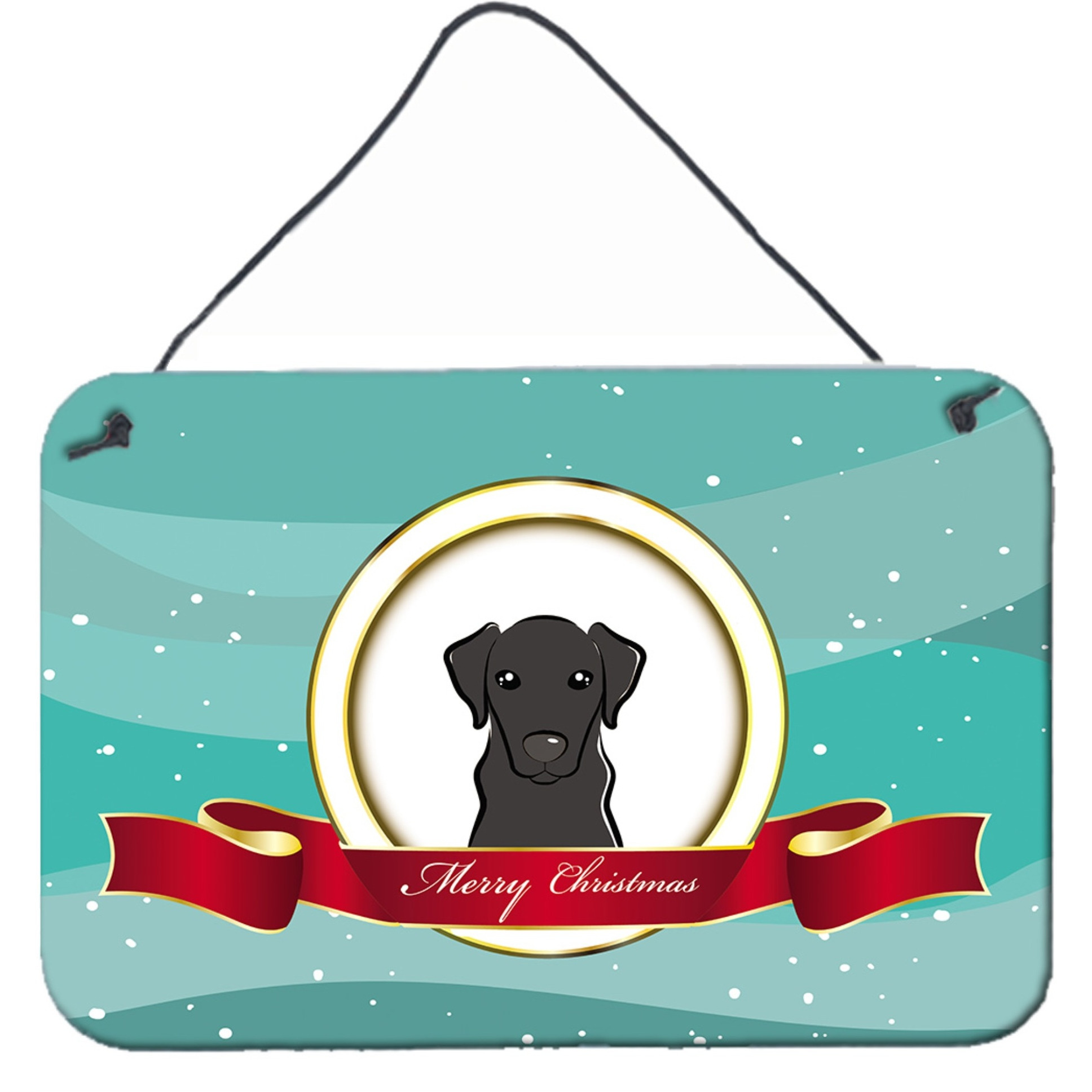 &quotCaroline's Treasures Black Labrador Merry Christmas Wall or Door Hanging Prints BB1545DS812, 8HX12W"