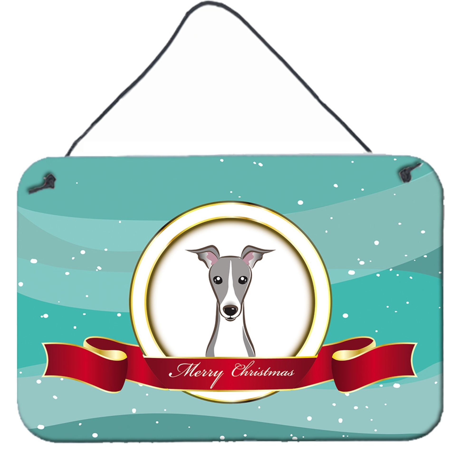 &quotCaroline's Treasures Italian Greyhound Merry Christmas Wall or Door Hanging Prints BB1546DS812, 8HX12W, Multicolor"