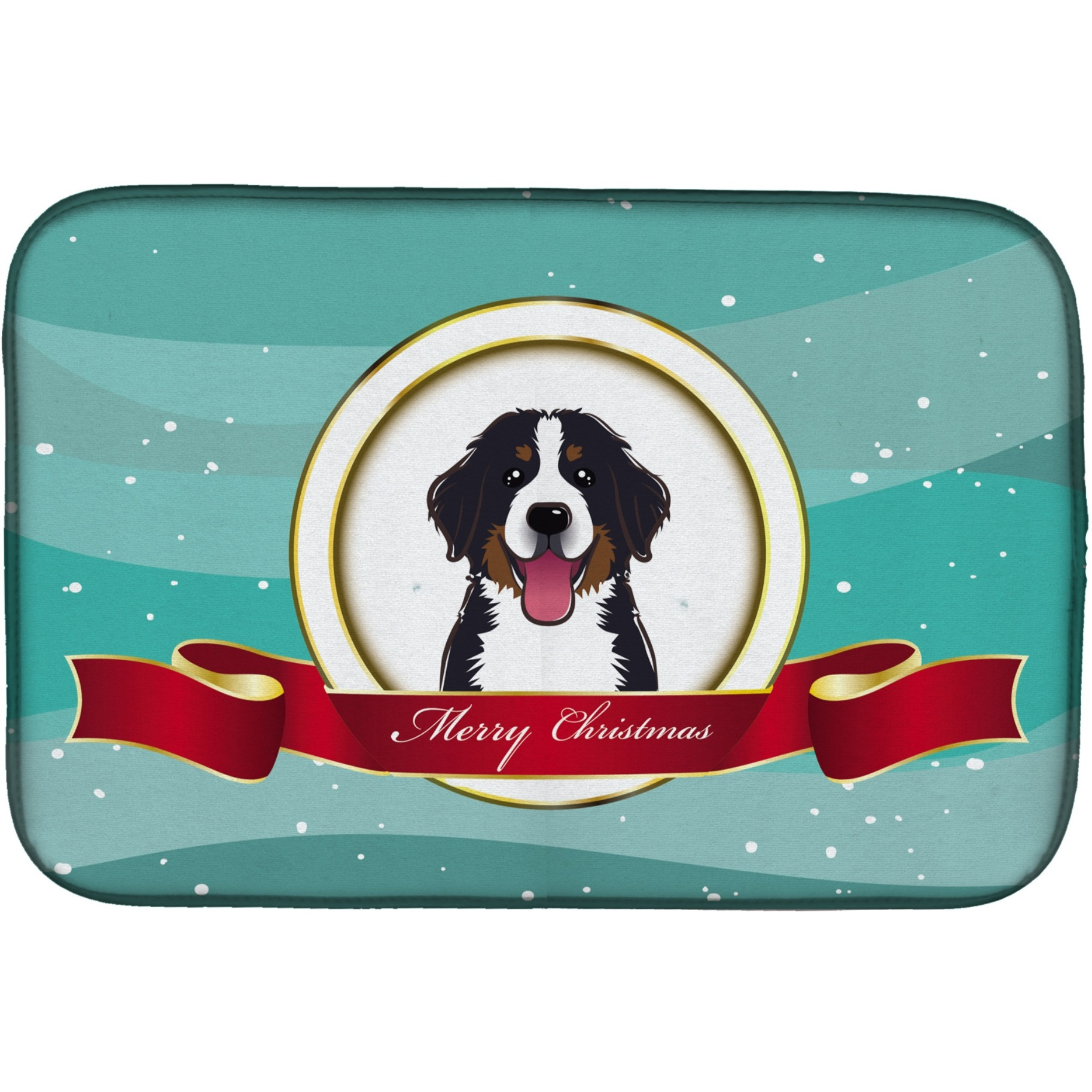 &quotCaroline's Treasures Bernese Mountain Dog Merry Christmas Dish Drying Mat, 14 x 21"