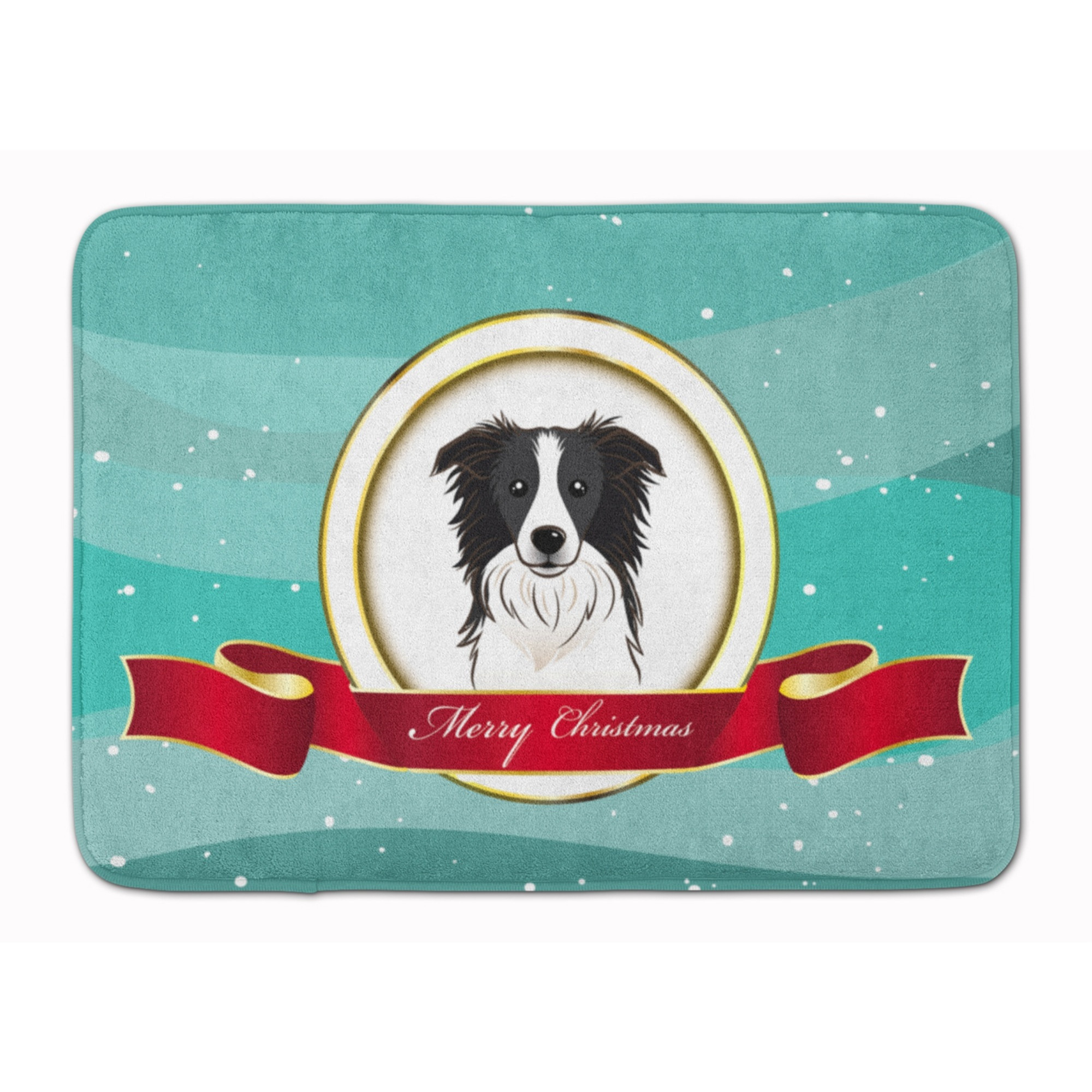 &quotCaroline's Treasures Border Collie Merry Christmas Floor Mat, 19"" x 27"", Multicolor"
