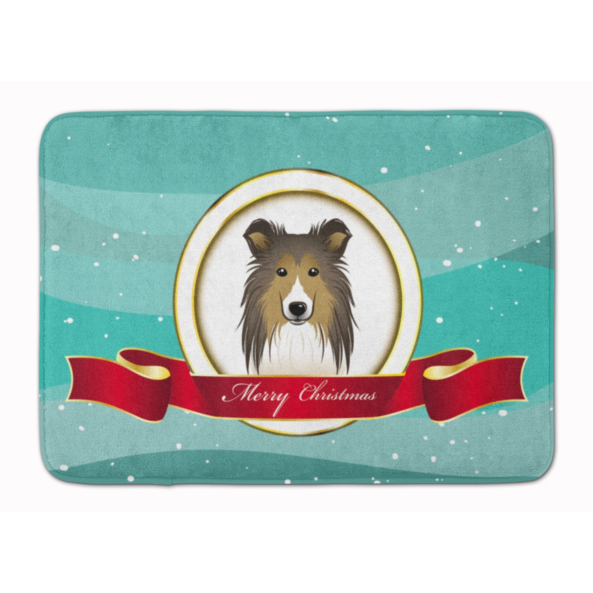 &quotCaroline's Treasures Sheltie Merry Christmas Floor Mat, 19"" x 27"", Multicolor"