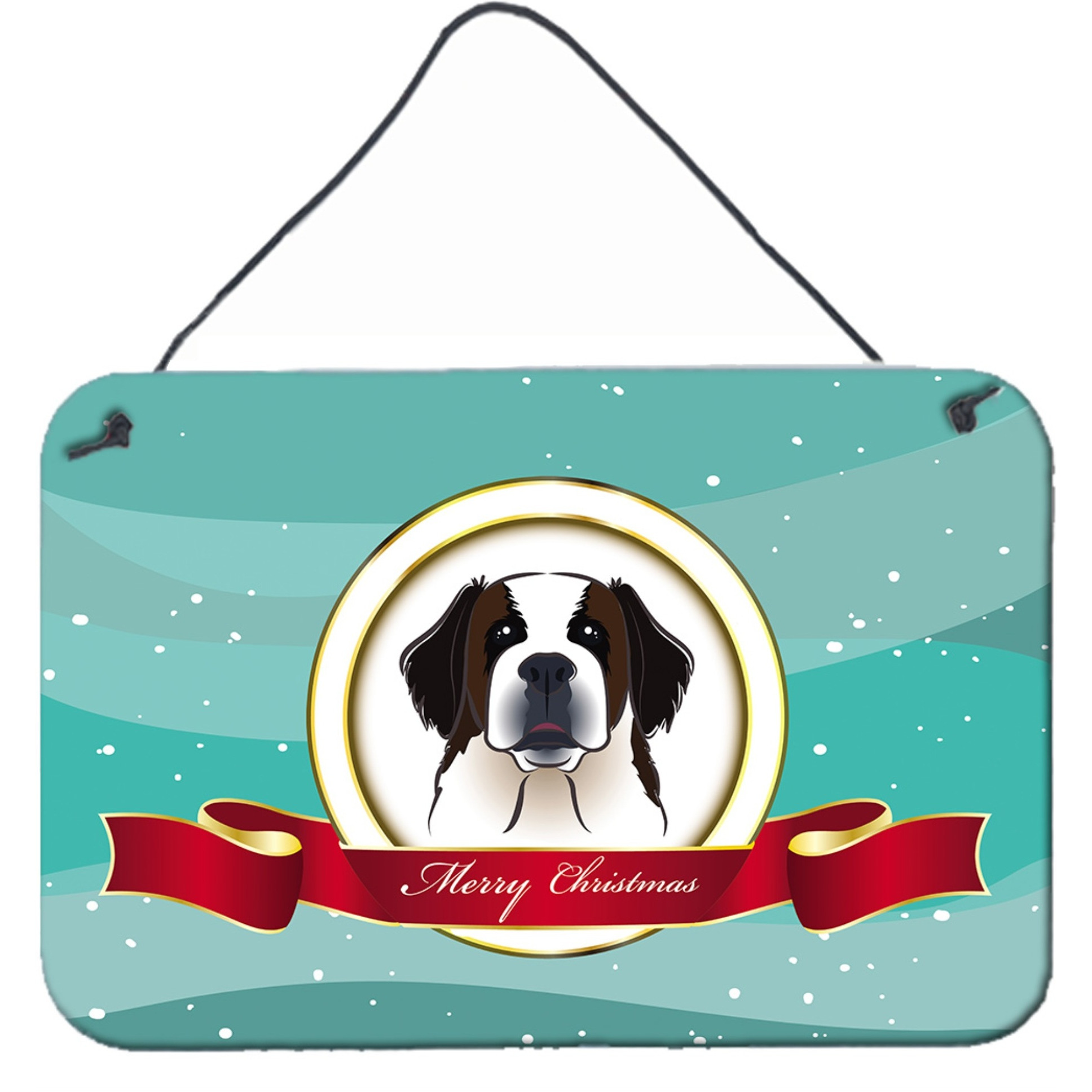 &quotCaroline's Treasures Saint Bernard Merry Christmas Wall or Door Hanging Prints BB1556DS812, 8HX12W"