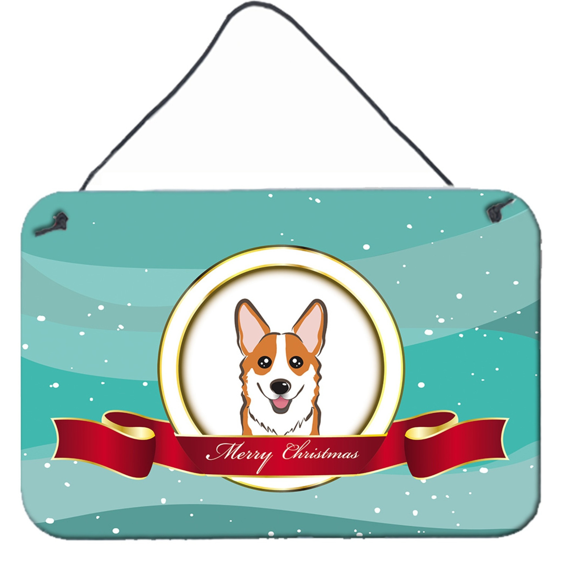 &quotCaroline's Treasures Red Corgi Merry Christmas Wall or Door Hanging Prints BB1564DS812, 8HX12W"
