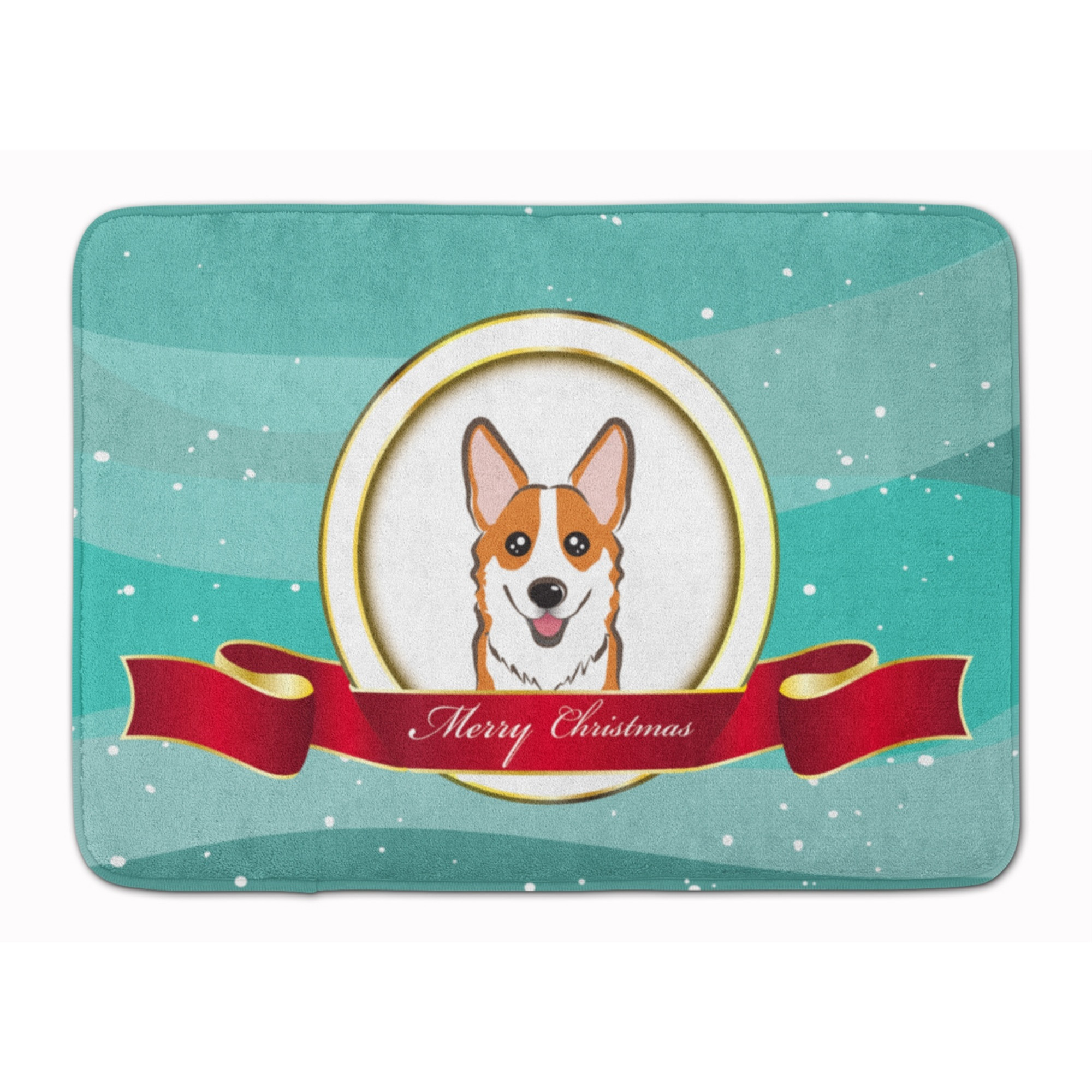&quotCaroline's Treasures Red Corgi Merry Christmas Floor Mat, 19"" x 27"", Multicolor"