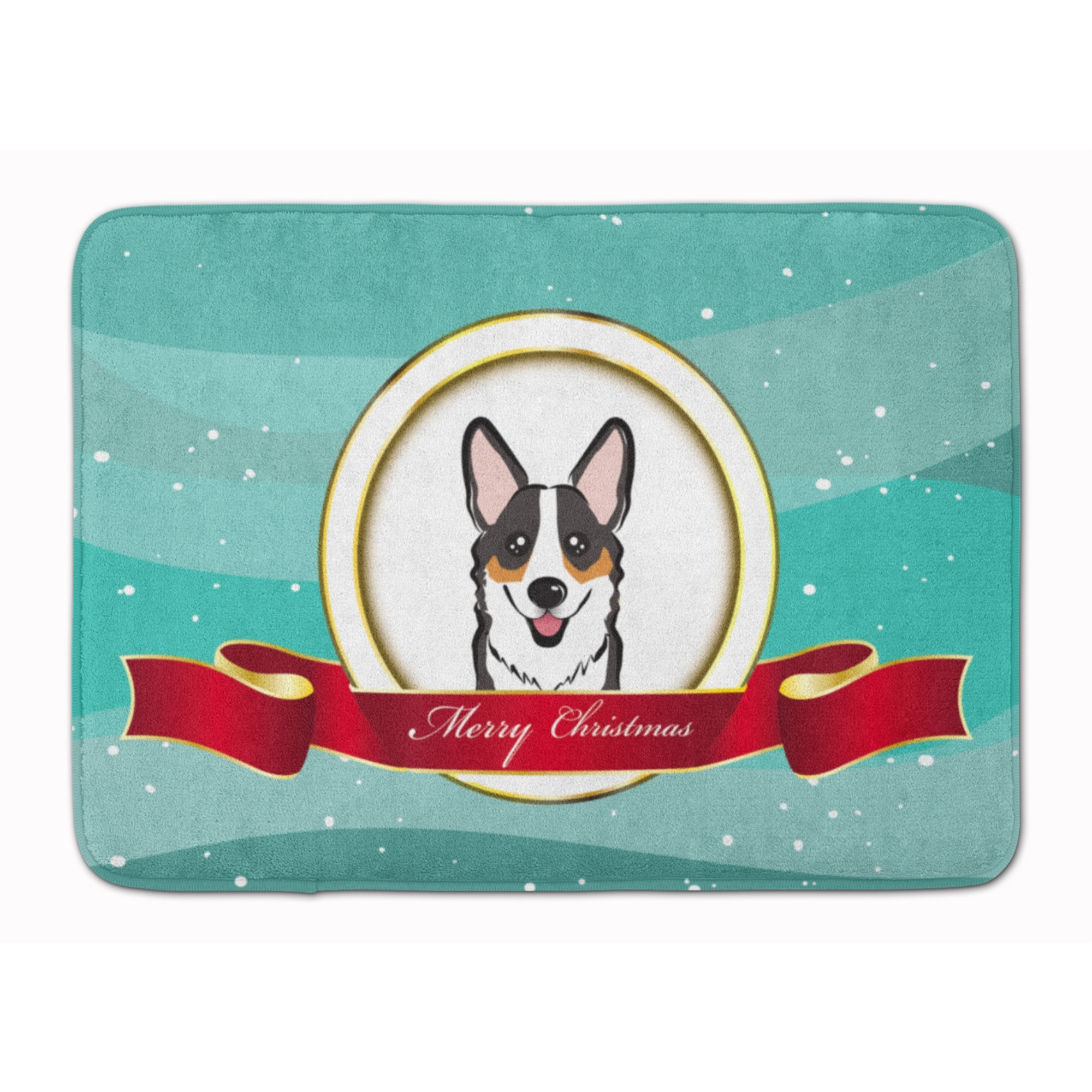 &quotCaroline's Treasures Tricolor Corgi Merry Christmas Floor Mat, 19"" x 27"", Multicolor"