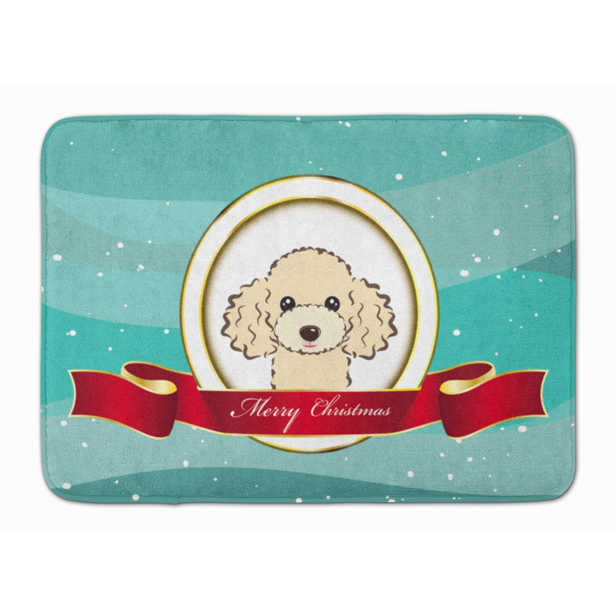 &quotCaroline's Treasures Buff Poodle Merry Christmas Floor Mat, 19"" x 27"", Multicolor"