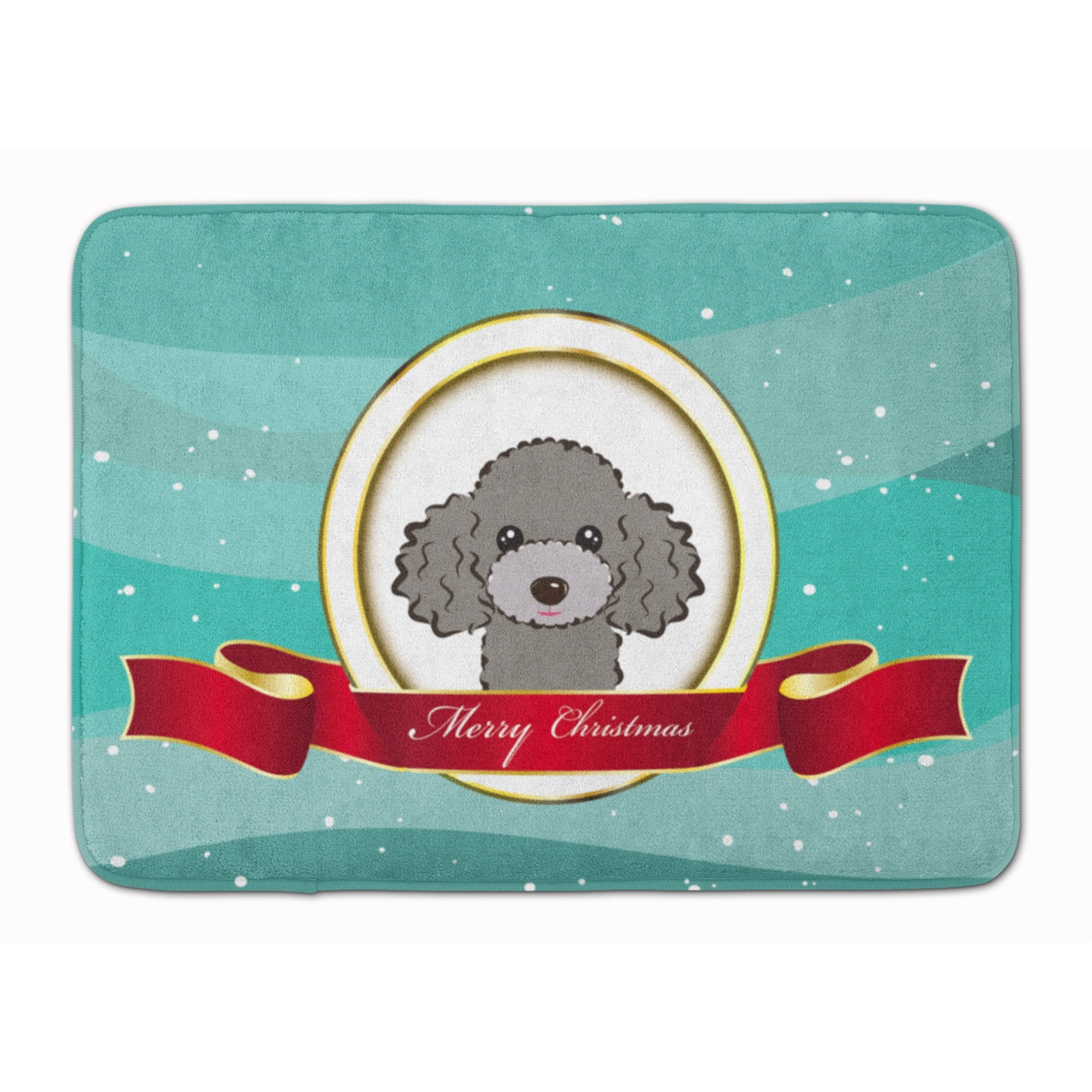 &quotCaroline's Treasures Silver Gray Poodle Merry Christmas Floor Mat, 19"" x 27"", Multicolor"