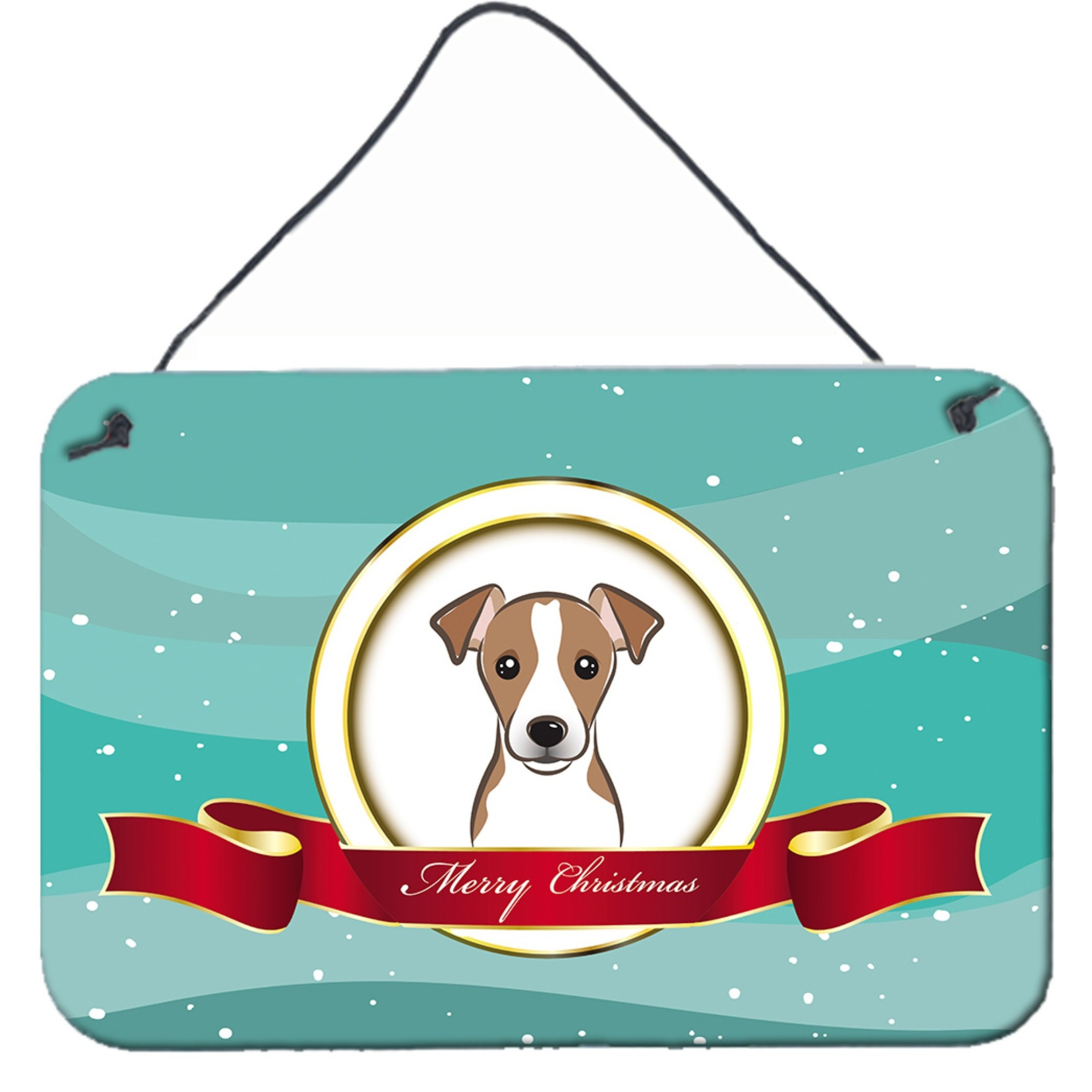 &quotCaroline's Treasures Jack Russell Terrier Merry Christmas Wall or Door Hanging Prints BB1570DS812, 8HX12W, Multicolor"
