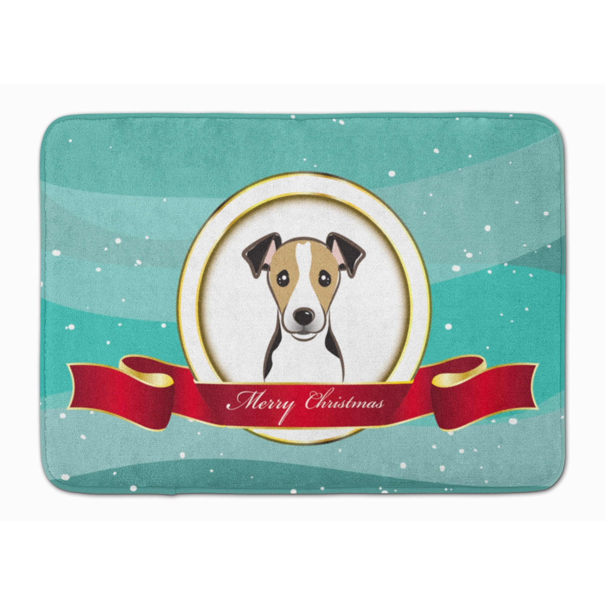 &quotCaroline's Treasures Jack Russell Terrier Merry Christmas Floor Mat, 19"" x 27"", Multicolor"