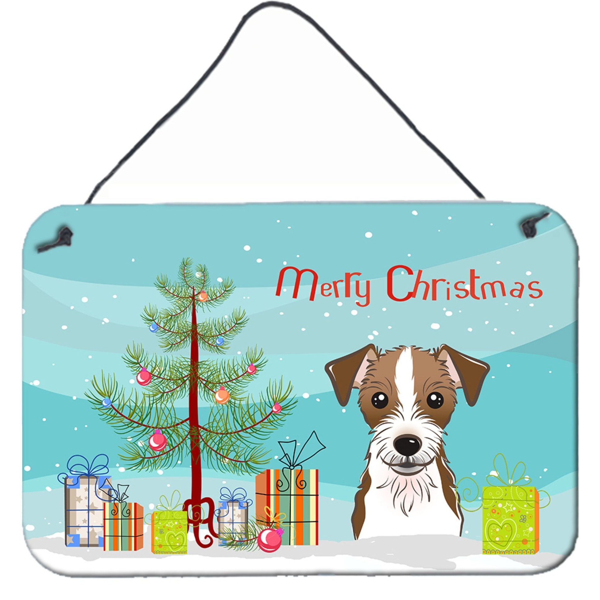 &quotCaroline's Treasures Christmas Tree and Jack Russell Terrier Wall or Door Hanging Prints BB1574DS812, 8HX12W, Multicolor"