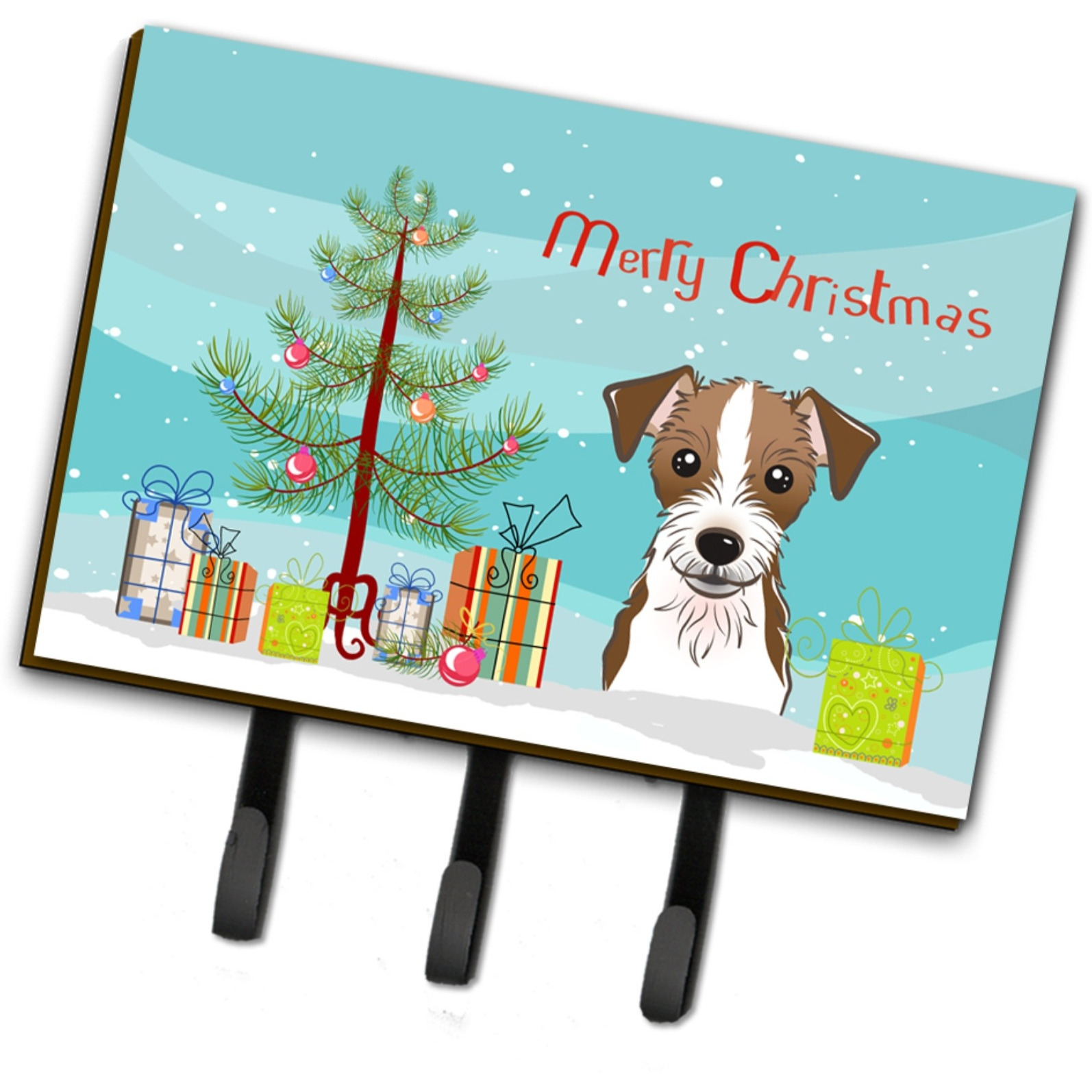&quotCaroline's Treasures BB1574TH68 Christmas Tree and Jack Russell Terrier Leash or Key Holder, Large, Multicolor"