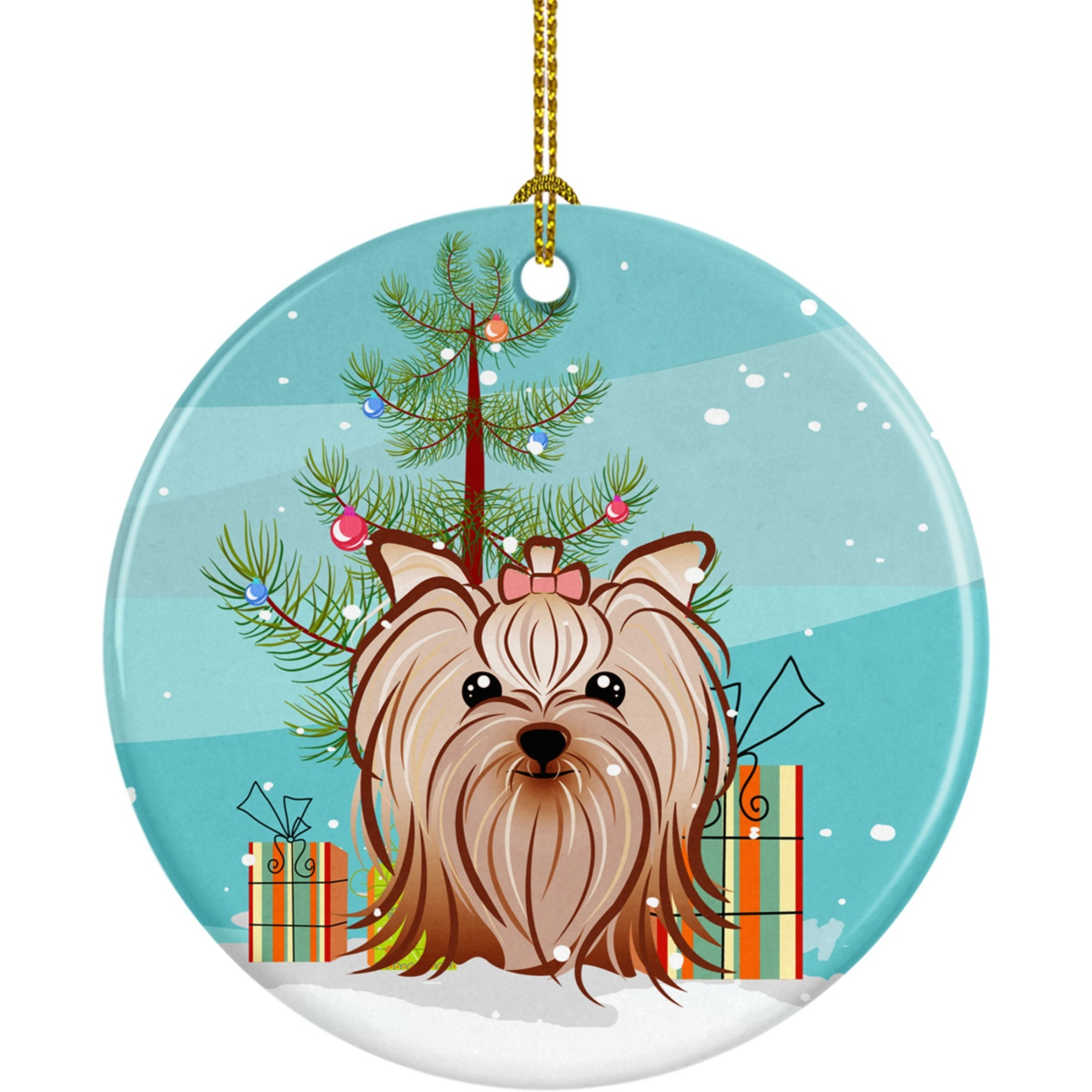 Caroline's Treasures Christmas Tree Yorkie Yorkishire Terrier Ceramic Ornament
