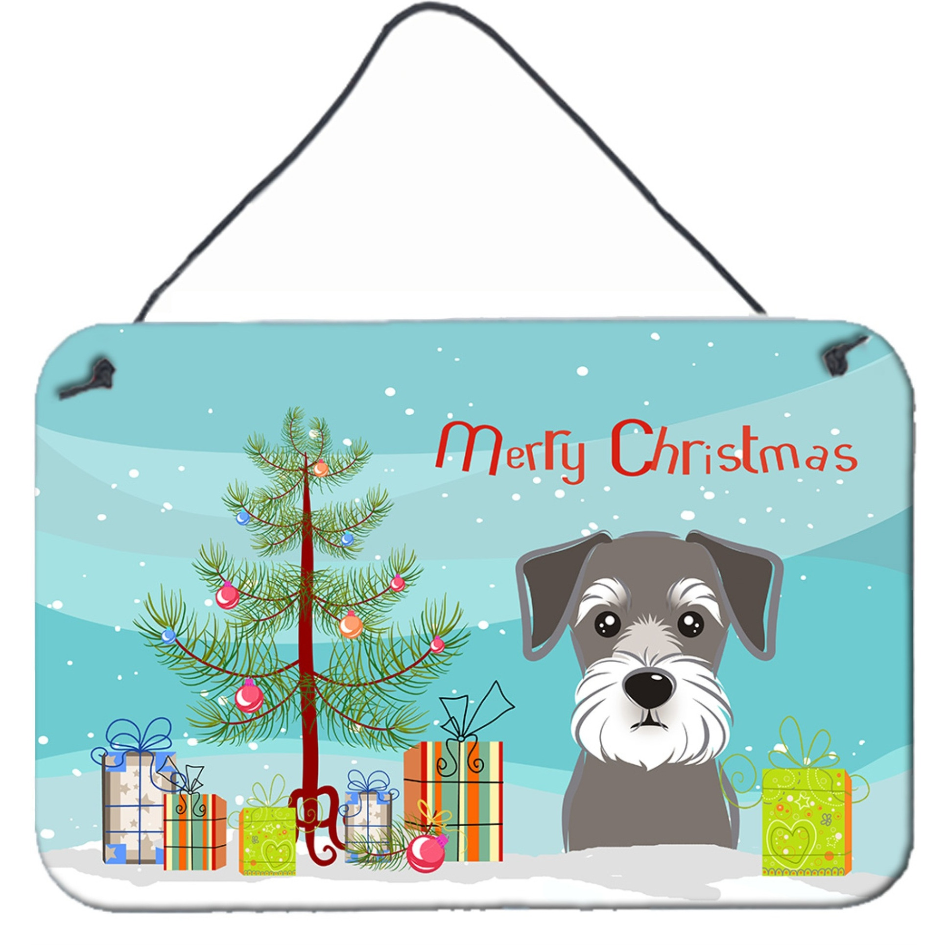 &quotCaroline's Treasures Christmas Tree and Schnauzer Wall or Door Hanging Prints BB1578DS812, 8HX12W"