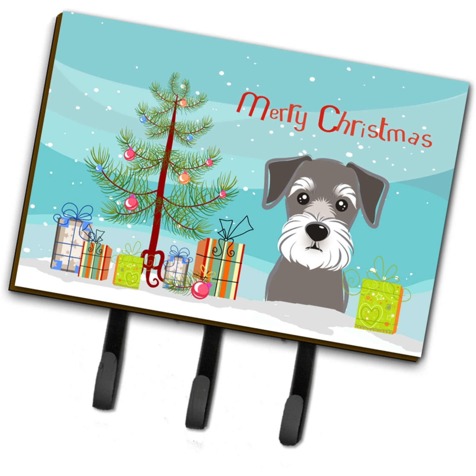 &quotCaroline's Treasures BB1578TH68 Christmas Tree and Schnauzer Leash or Key Holder, Large, Multicolor"