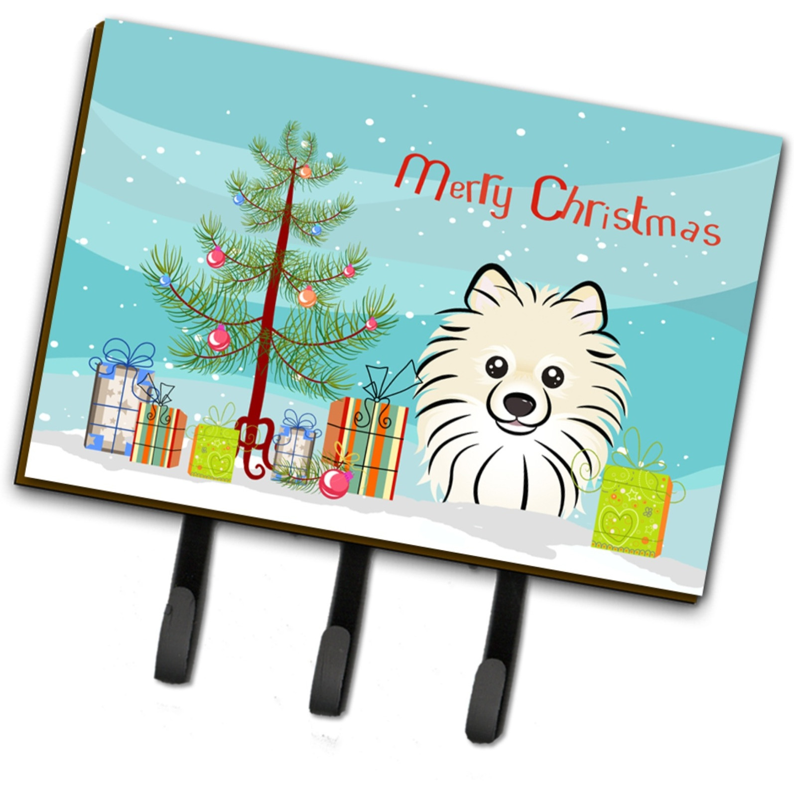 &quotCaroline's Treasures BB1579TH68 Christmas Tree and Pomeranian Leash or Key Holder, Large, Multicolor"