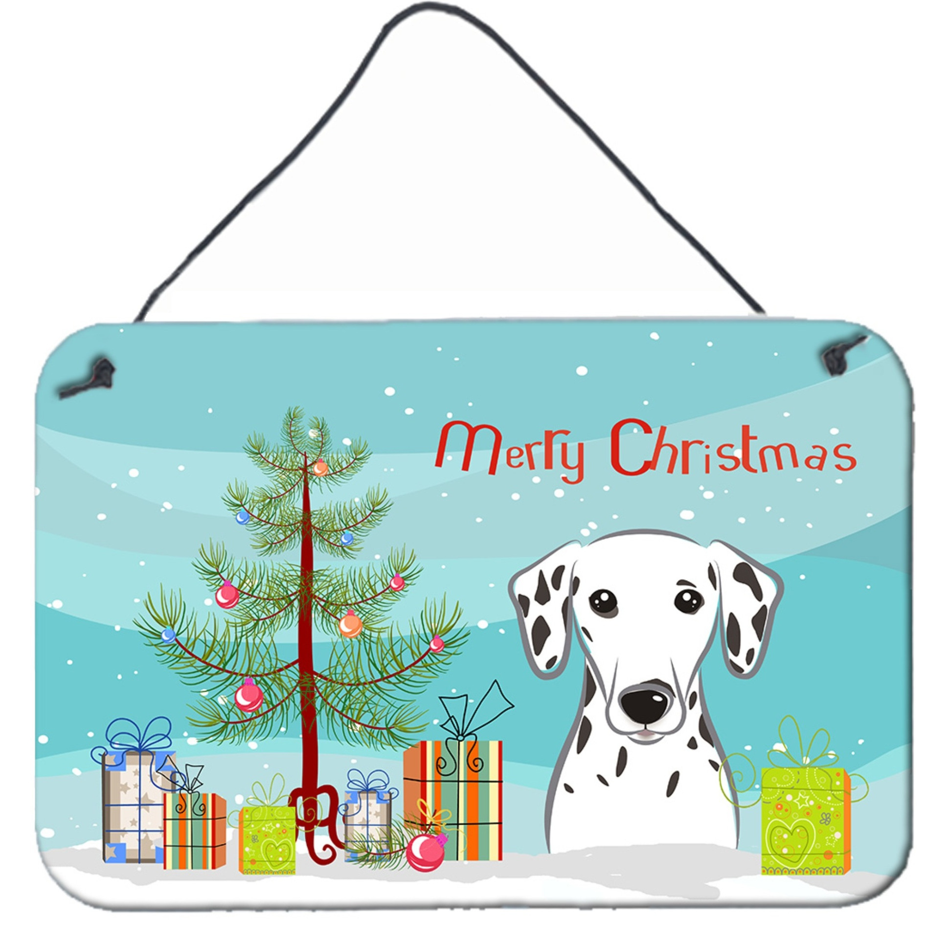 &quotCaroline's Treasures Christmas Tree and Dalmatian Wall or Door Hanging Prints BB1582DS812, 8HX12W"