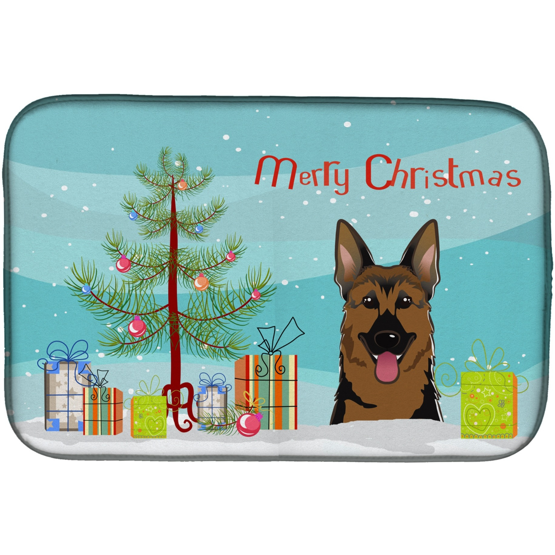 &quotCaroline's Treasures BB1583DDM Dish Drying Mat, 14"" x 21"", Christmas Tree"
