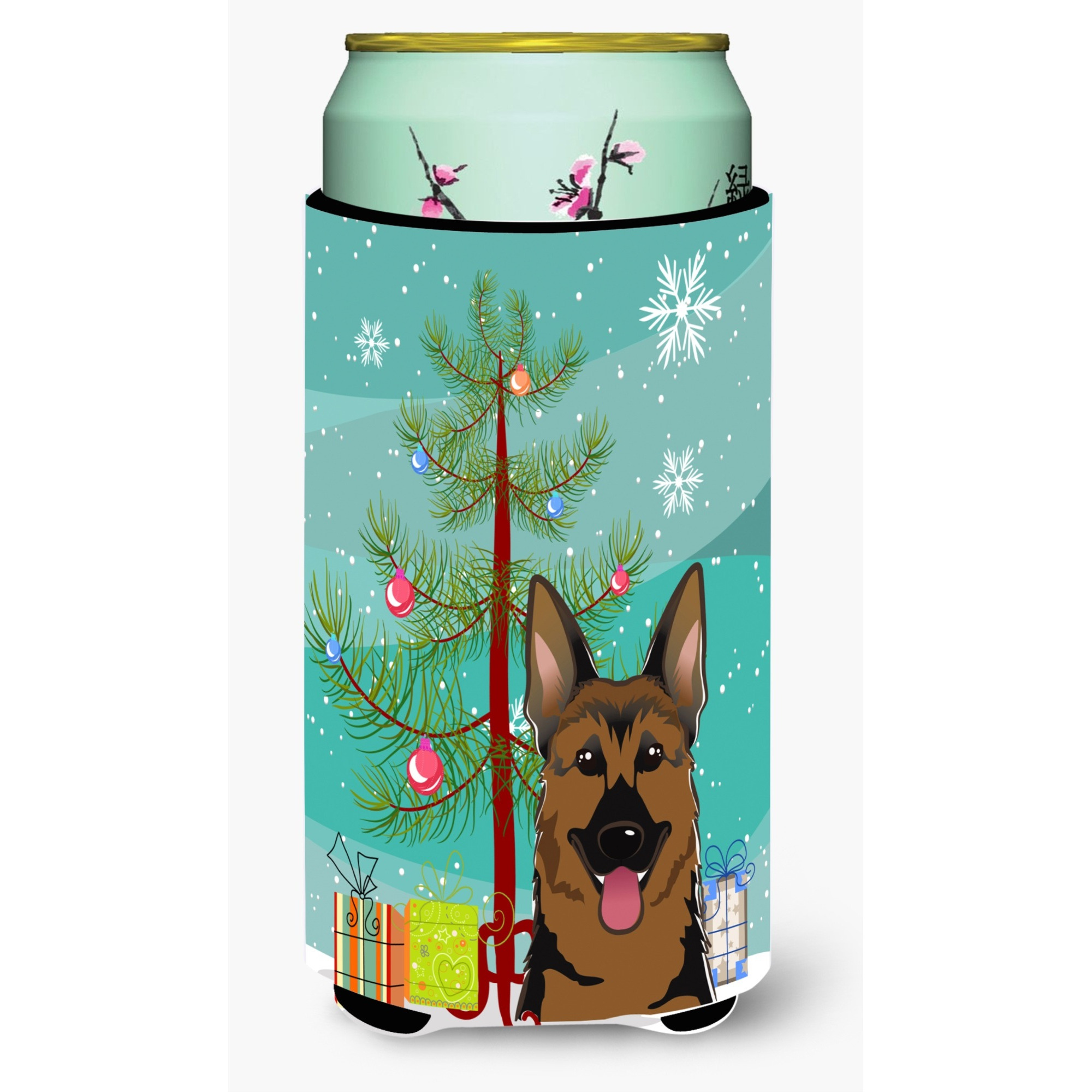 &quotCaroline's Treasures Christmas Tree and German Shepherd Tall Boy Koozie Hugger, Multicolor"