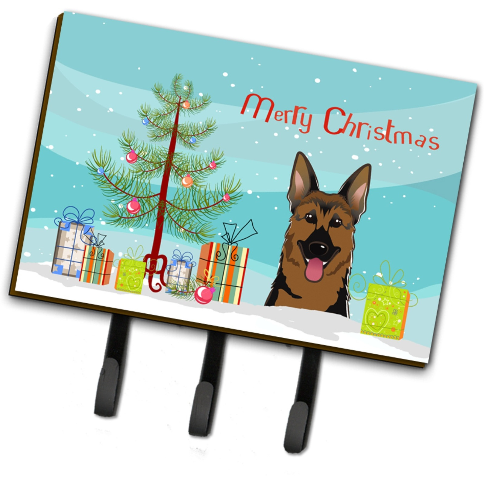 &quotCaroline's Treasures BB1583TH68 Christmas Tree and German Shepherd Leash or Key Holder, Large, Multicolor"