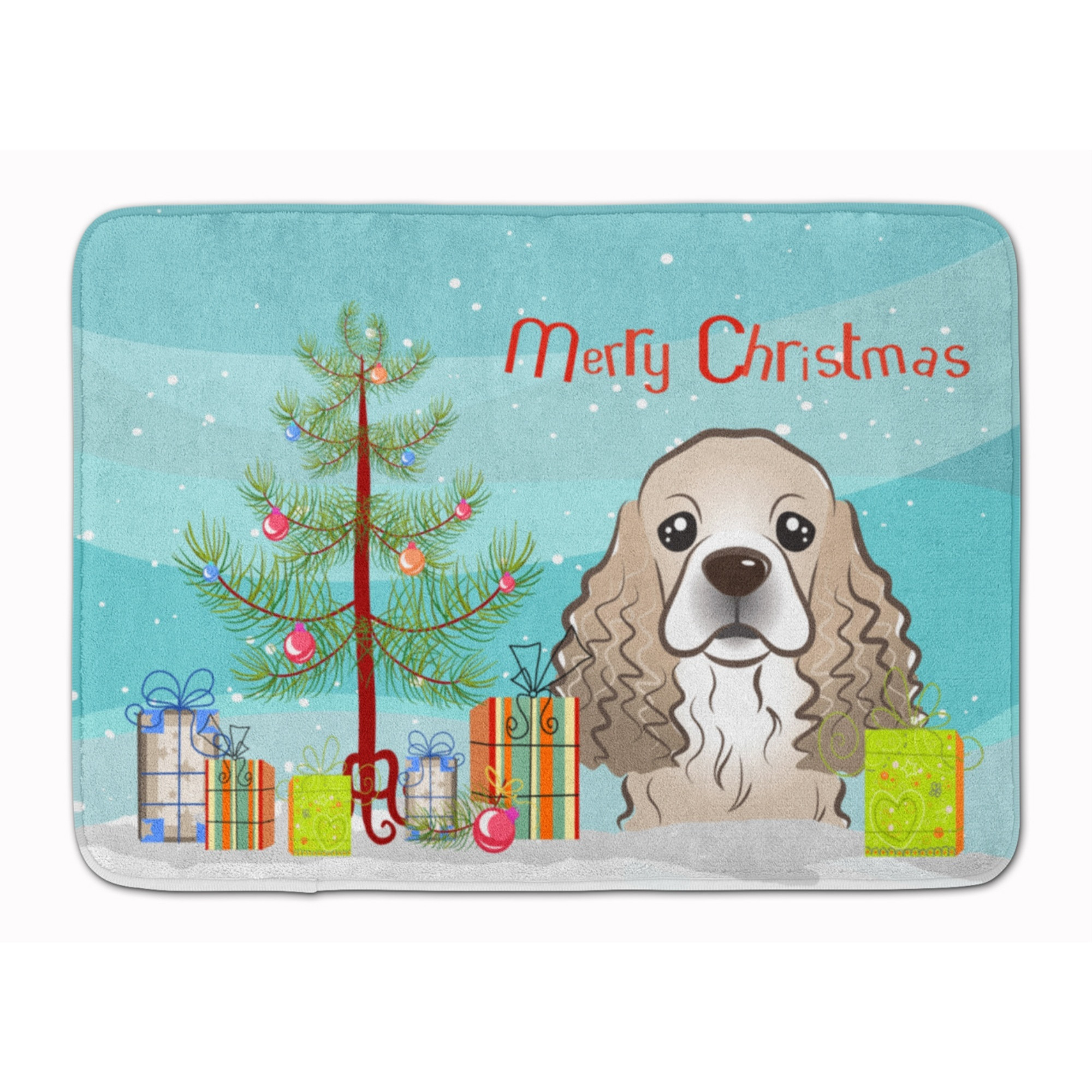 &quotCaroline's Treasures Christmas Tree and Cocker Spaniel Floor Mat, 19"" x 27"", Multicolor"