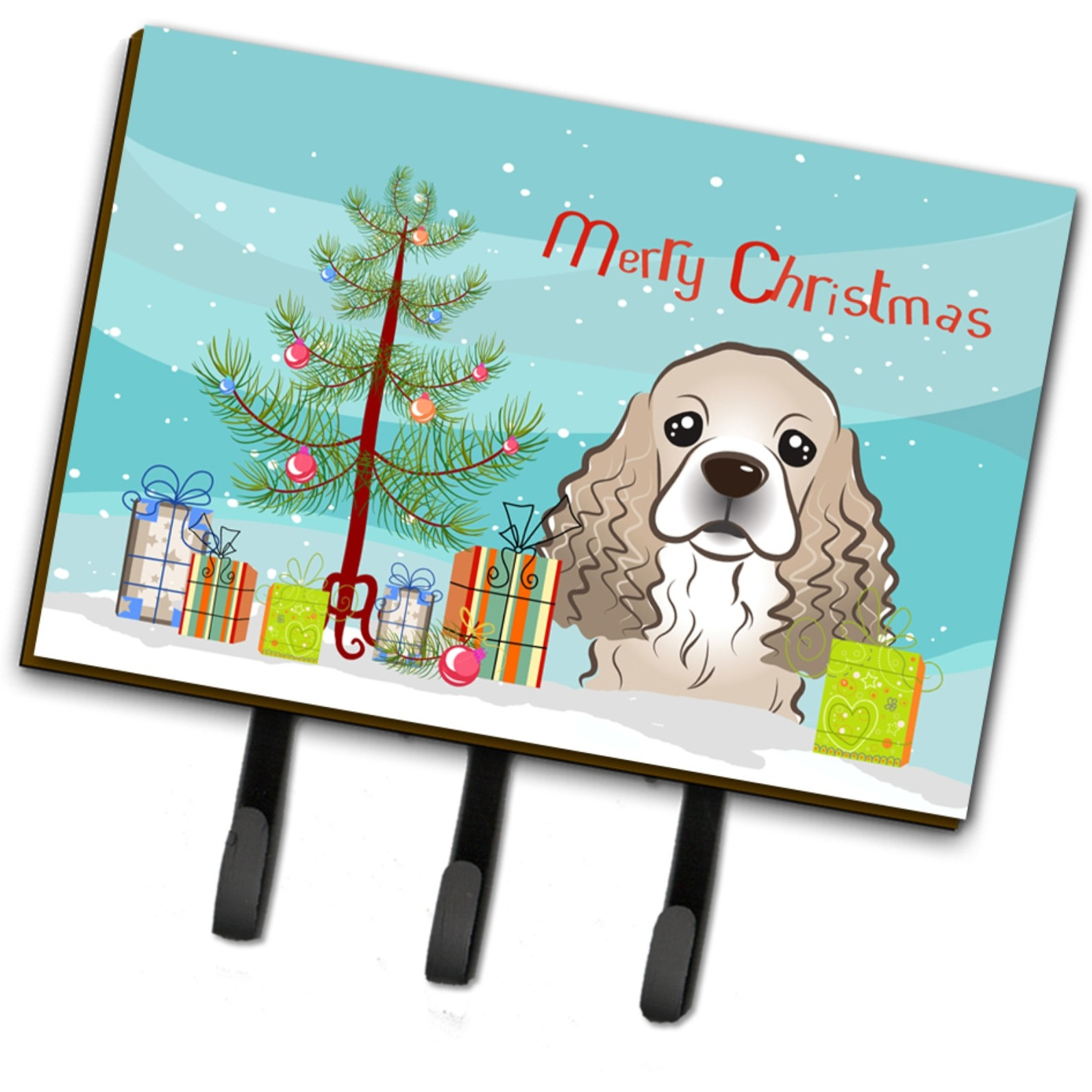 &quotCaroline's Treasures BB1588TH68 Christmas Tree and Cocker Spaniel Leash or Key Holder, Large, Multicolor"