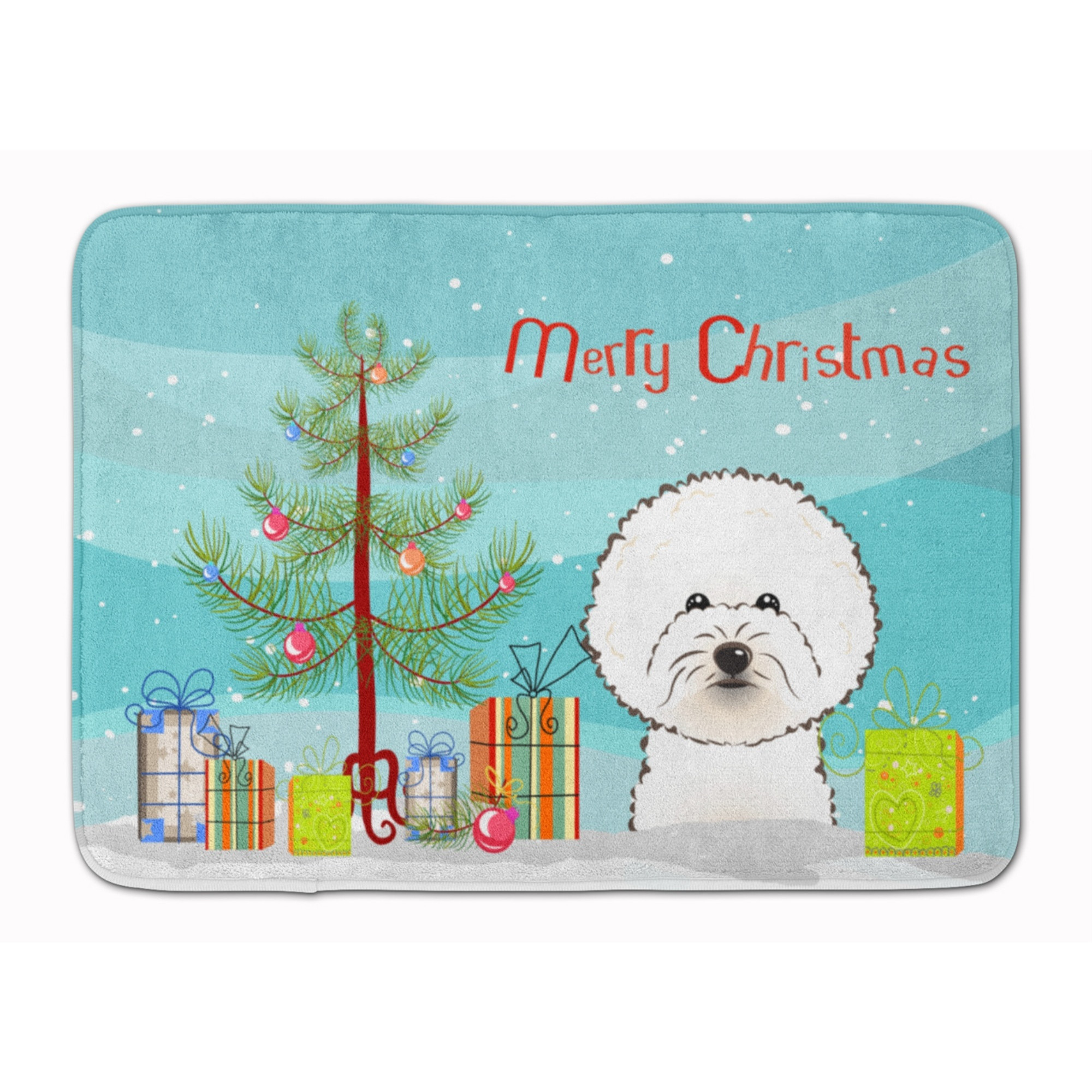 &quotCaroline's Treasures Christmas Tree and Bichon Frise Floor Mat, 19"" x 27"", Multicolor"