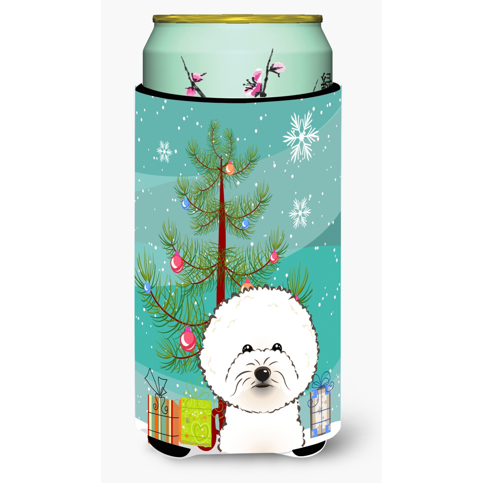 &quotCaroline's Treasures Christmas Tree and Bichon Frise Tall Boy Koozie Hugger, Multicolor"