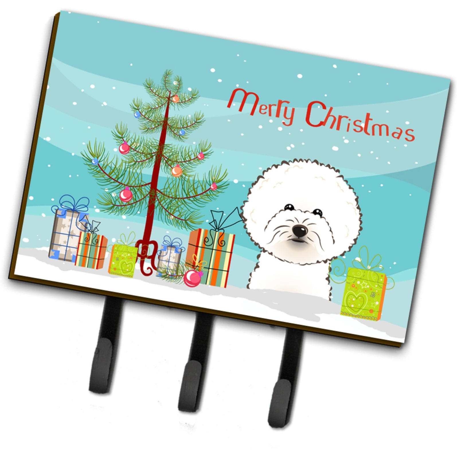 &quotCaroline's Treasures BB1589TH68 Christmas Tree and Bichon Frise Leash or Key Holder, Large, Multicolor"