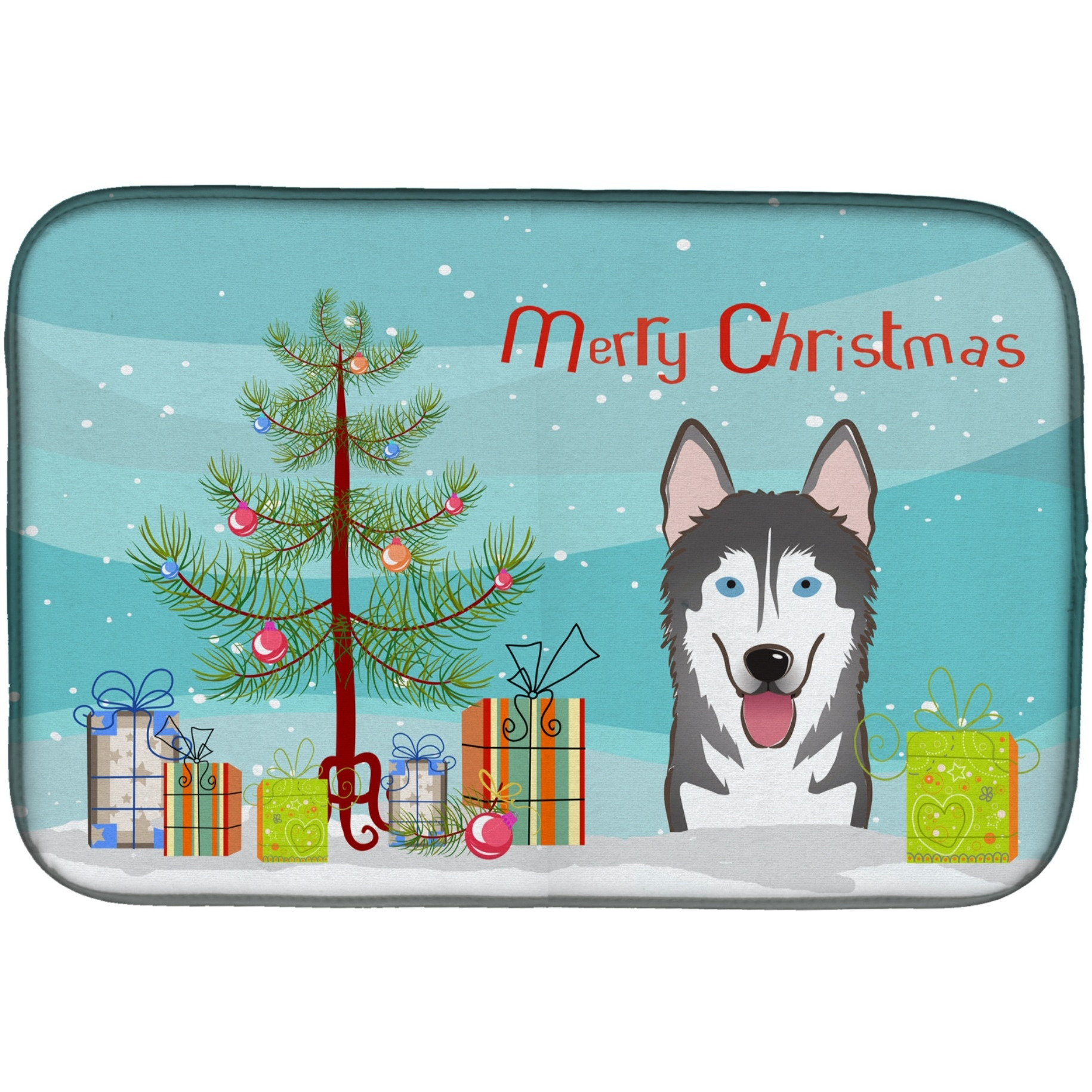 &quotCaroline's Treasures BB1590DDM Dish Drying Mat, 14"" x 21"", Christmas Tree"