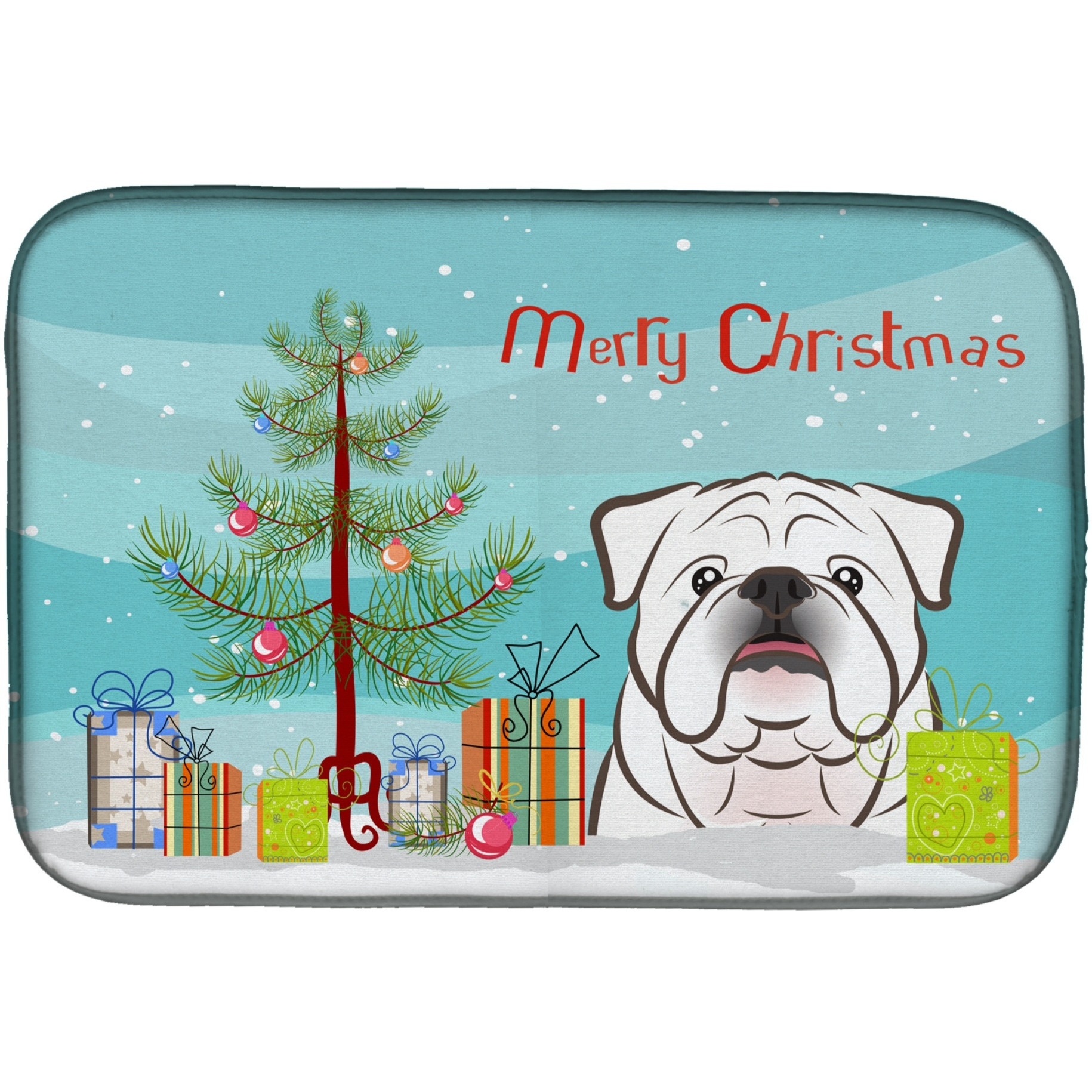 &quotCaroline's Treasures BB1592DDM Dish Drying Mat, 14"" x 21"", Christmas Tree"